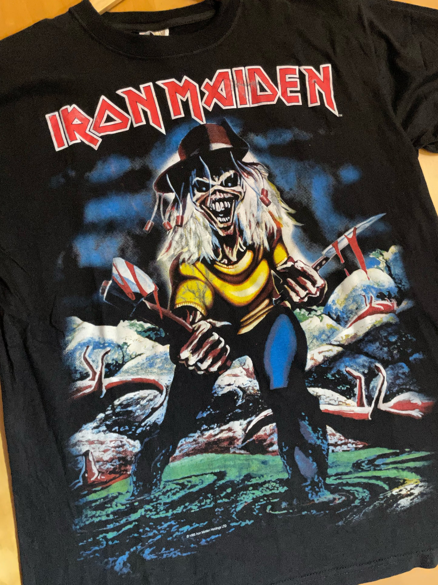 VINTAGE 1985 IRON MAIDEN MUSIC BAND T-SHIRT SZ: XL