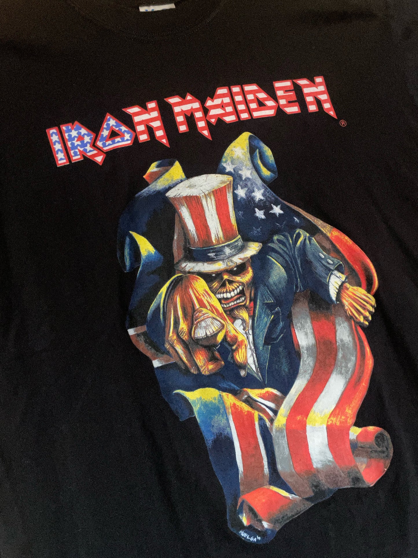 IRON MAIDEN "UNCLE SAM EDDY" MUSIC BAND T-SHIRT SZ: XL