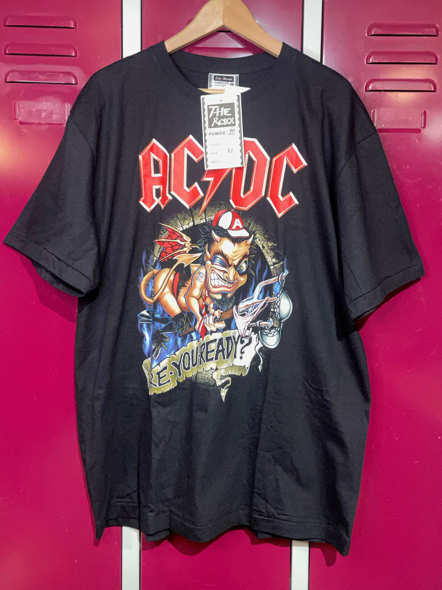 "DS" ACDC "ARE YOU READY" MUSIC BAND T-SHIRT SZ: XL