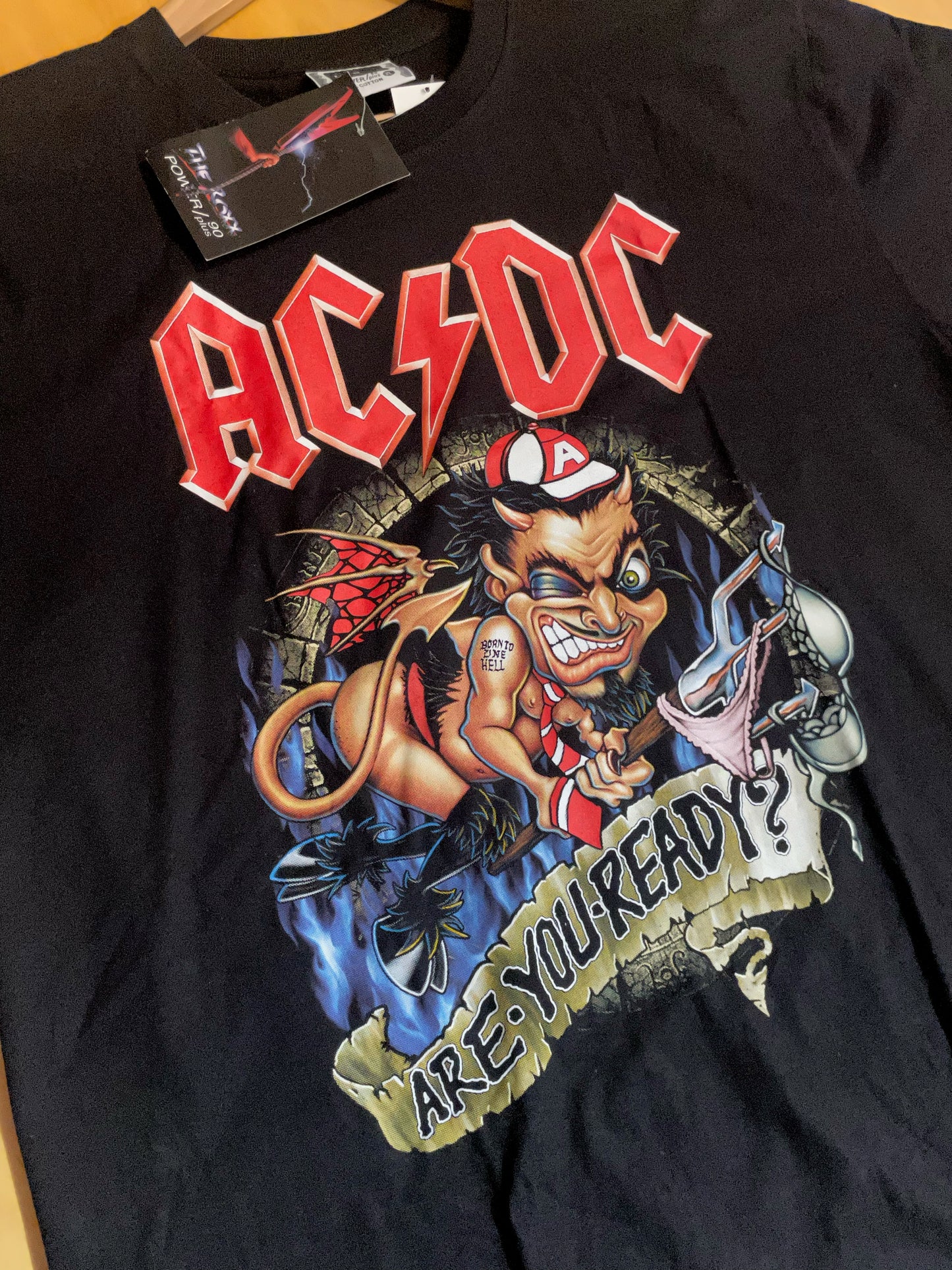 "DS" ACDC "ARE YOU READY" MUSIC BAND T-SHIRT SZ: XL