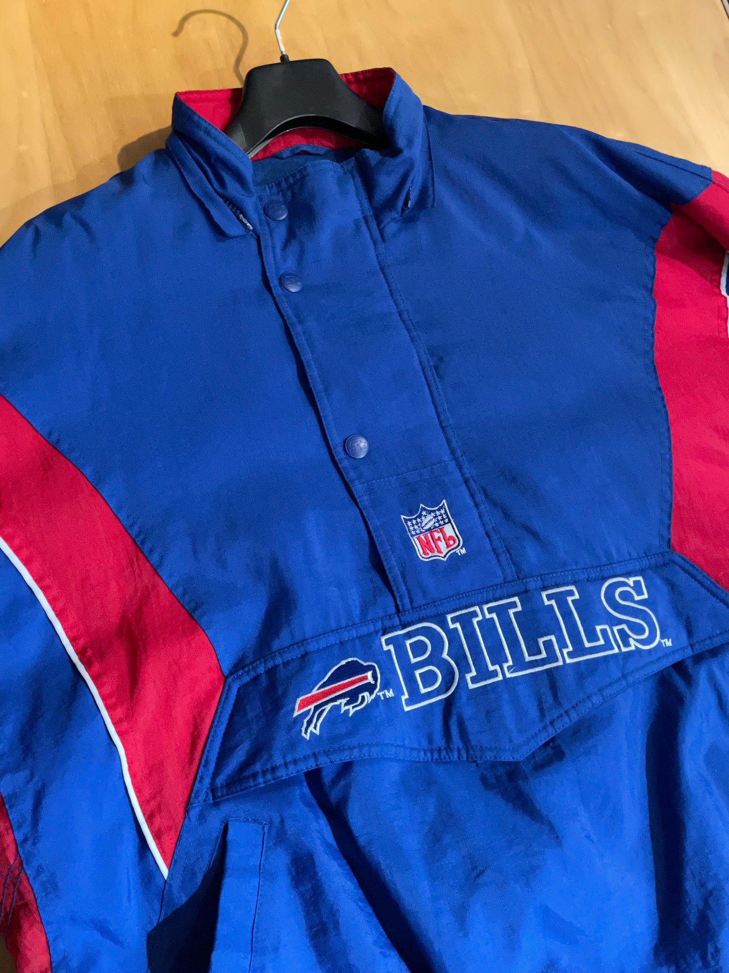 VINTAGE 90s STARTER BUFFALO BILLS NFL HALF ZIP JACKET  SZ: XL