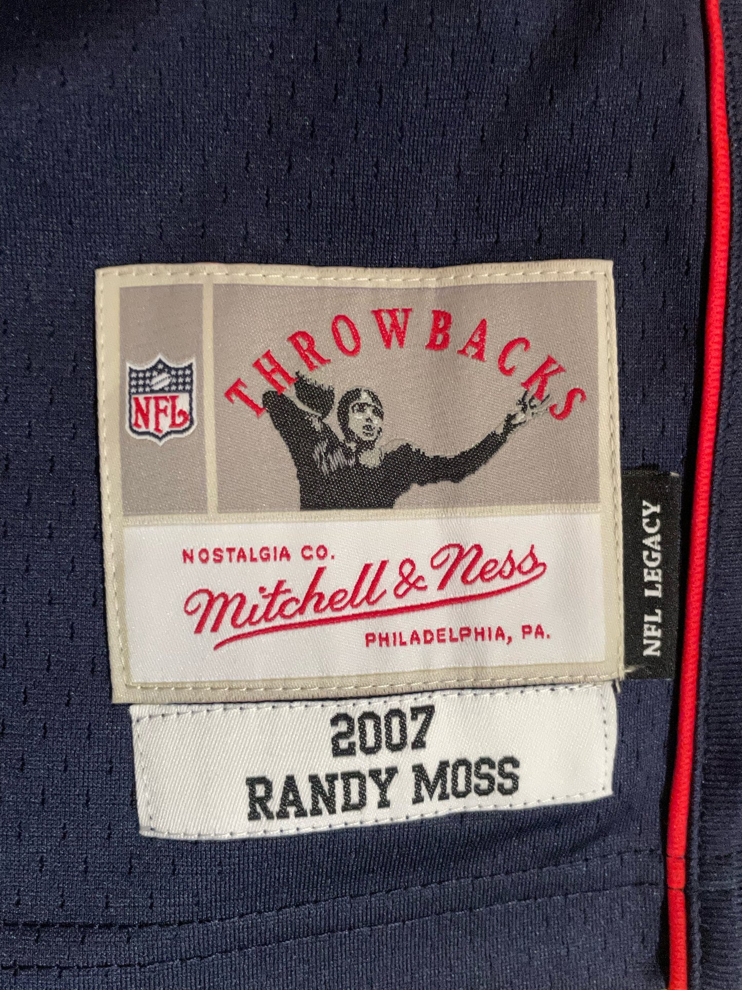 MITCHEL & NESS NEW ENGLAND PATRIOTS "RANDY MOSS" NFL FOOTBALL JERSEY SZ: 36/S