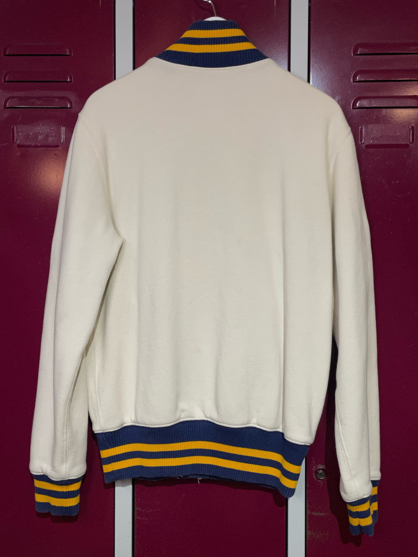 POLO RALPH LAUREN BUTTON-UP BASEBALL JACKET SWEAT SZ: M