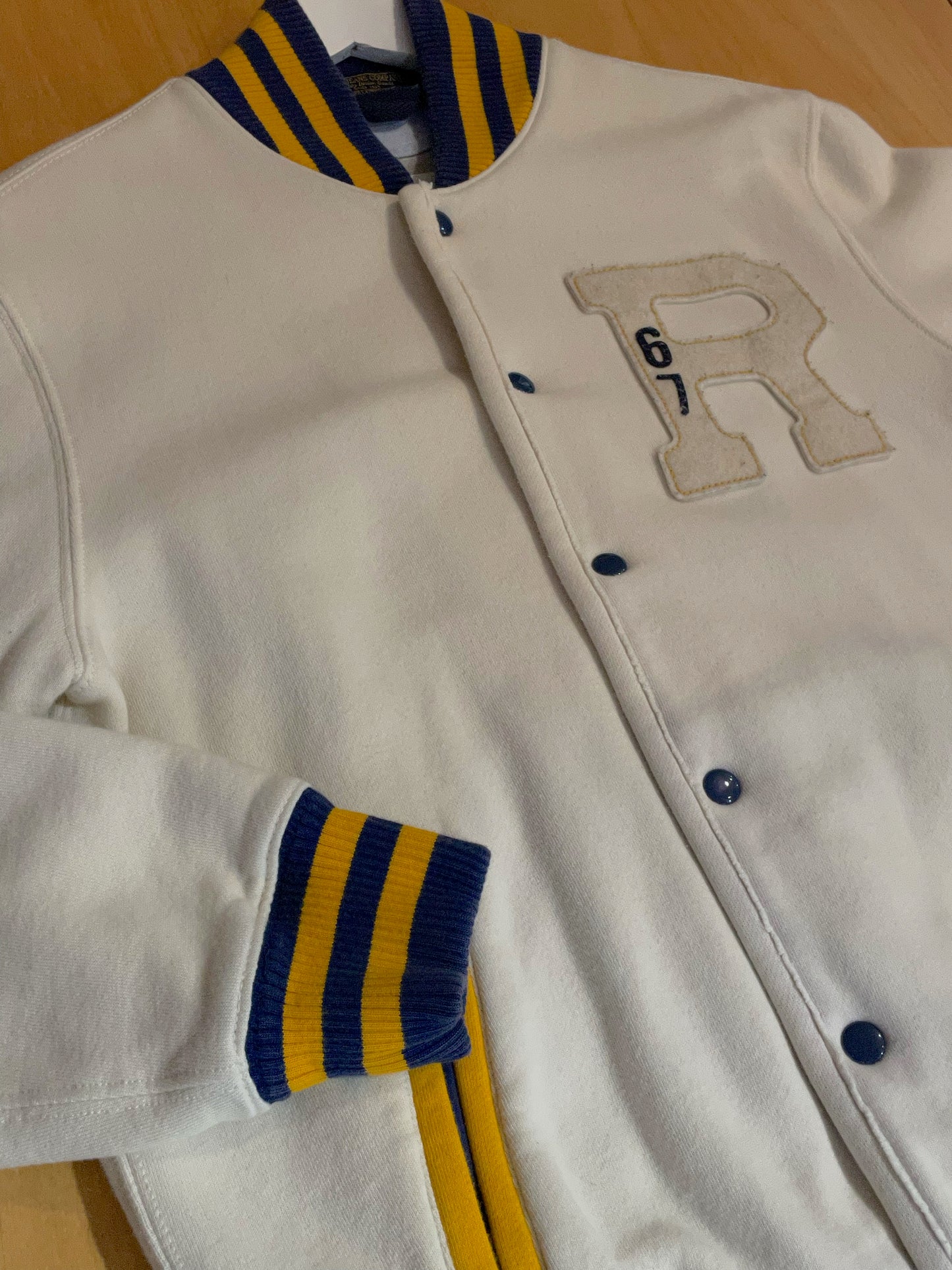 POLO RALPH LAUREN BUTTON-UP BASEBALL JACKET SWEAT SZ: M