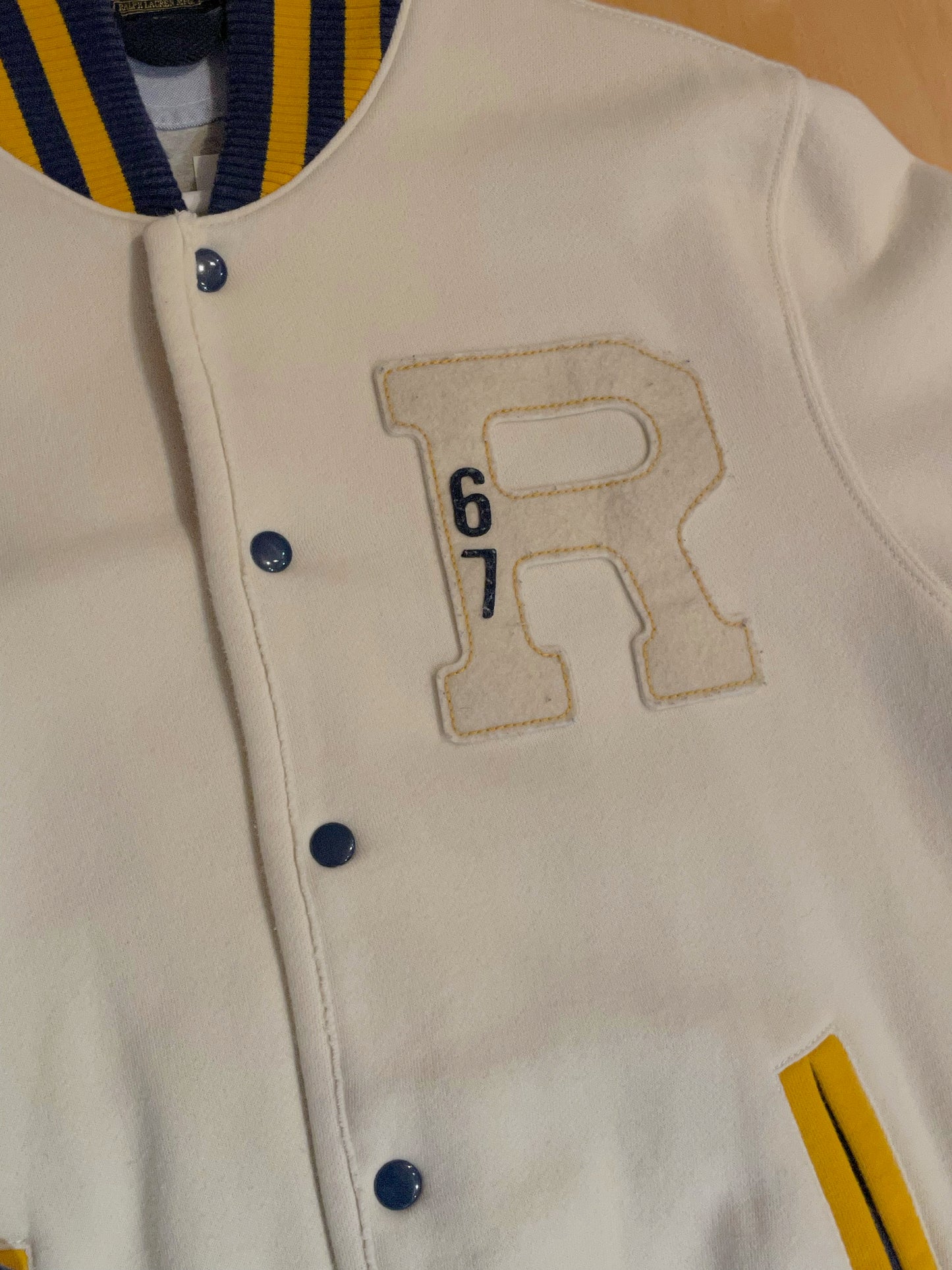 POLO RALPH LAUREN BUTTON-UP BASEBALL JACKET SWEAT SZ: M