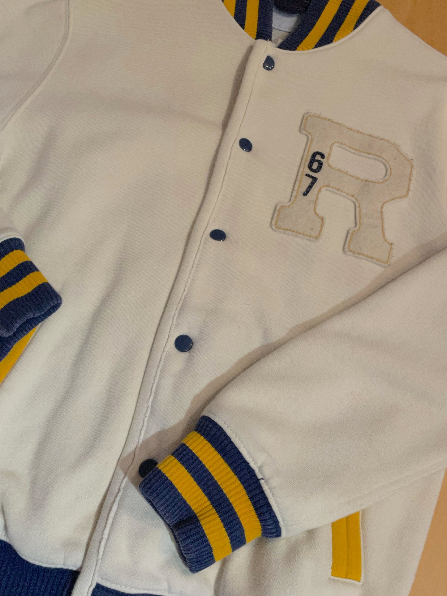 POLO RALPH LAUREN BUTTON-UP BASEBALL JACKET SWEAT SZ: M