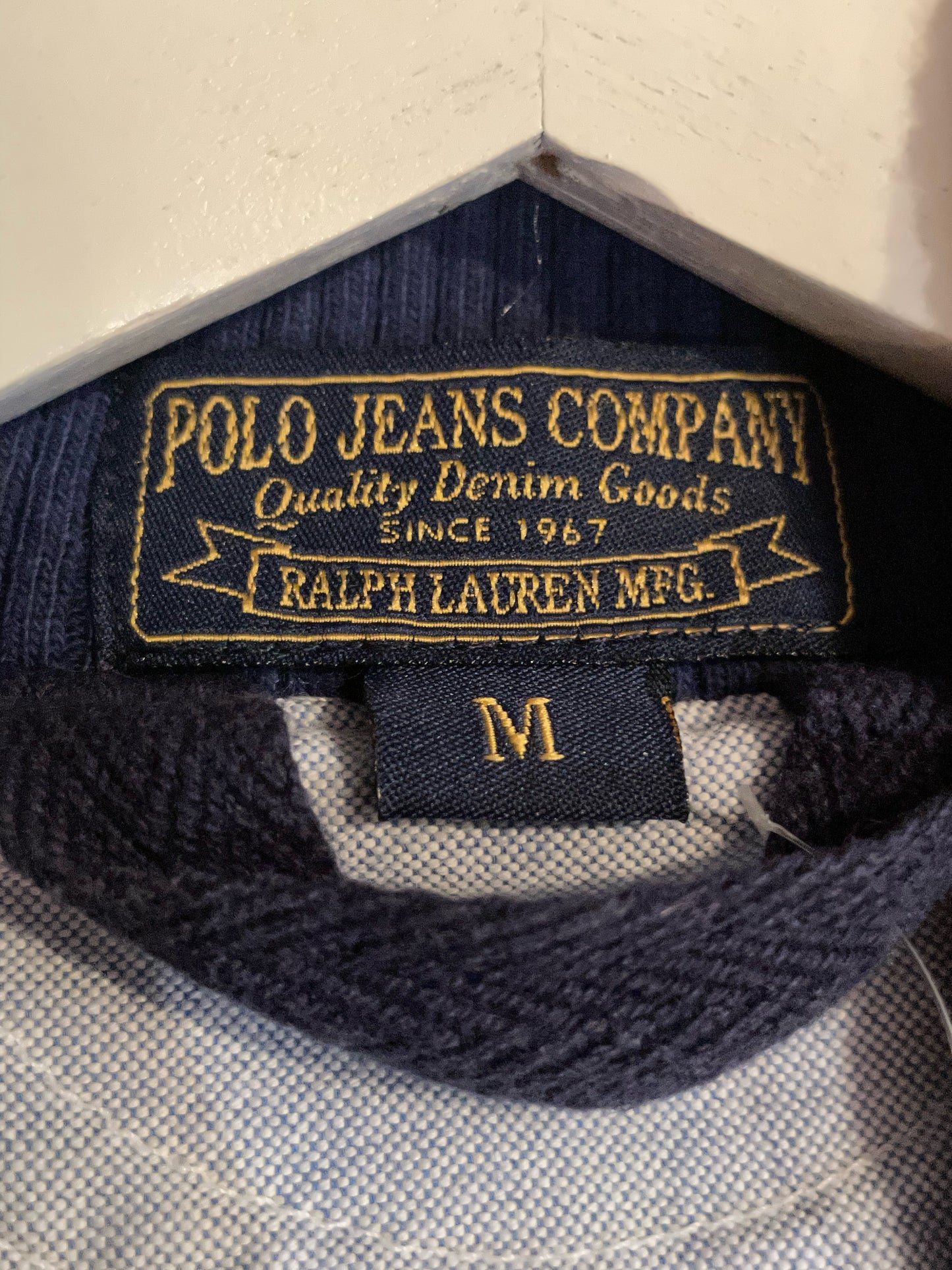 POLO RALPH LAUREN BUTTON-UP BASEBALL JACKET SWEAT SZ: M