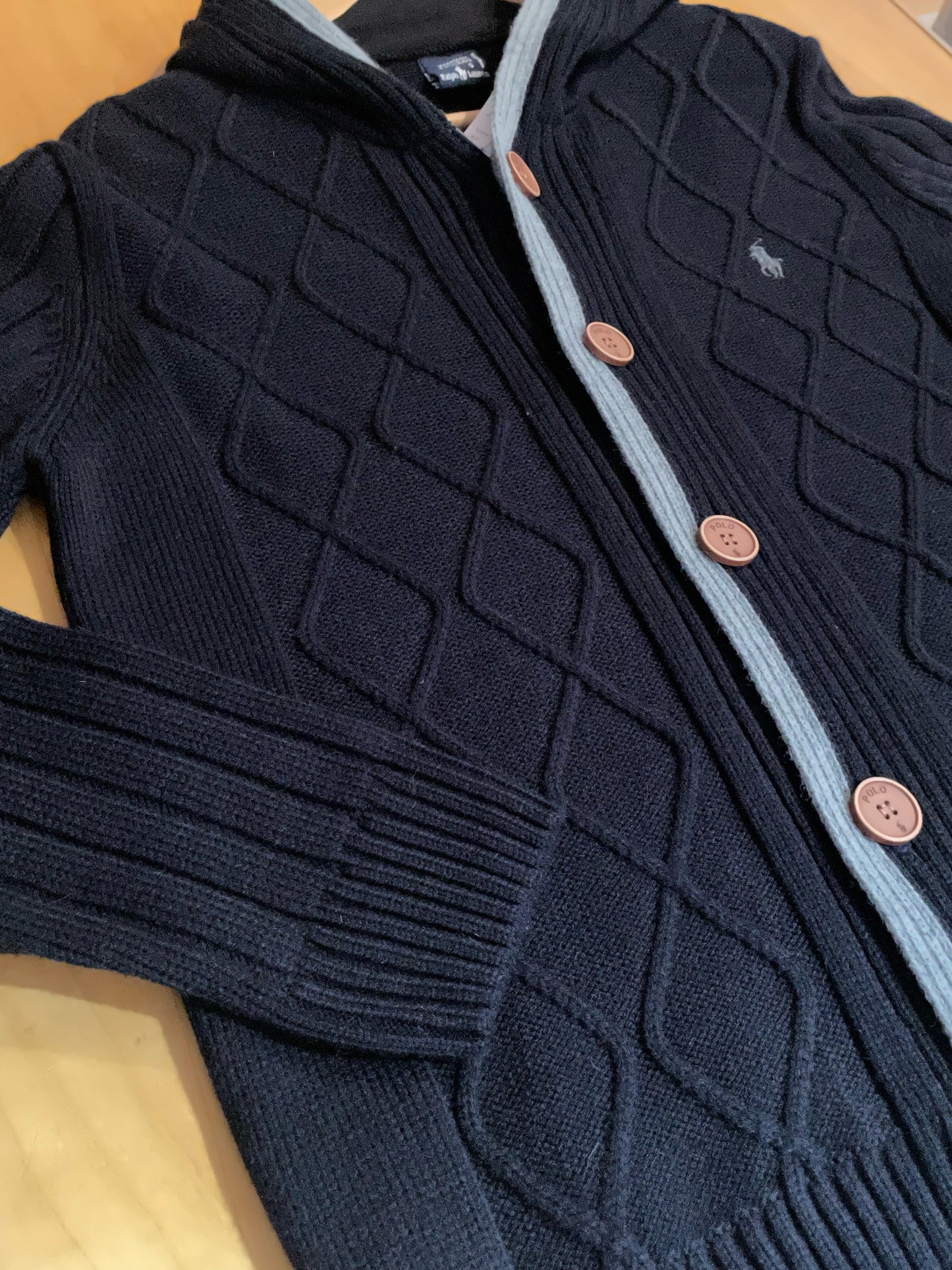 RALPH LAUREN MADE IN USA KNIT CARDIGAN JACKET SZ: S