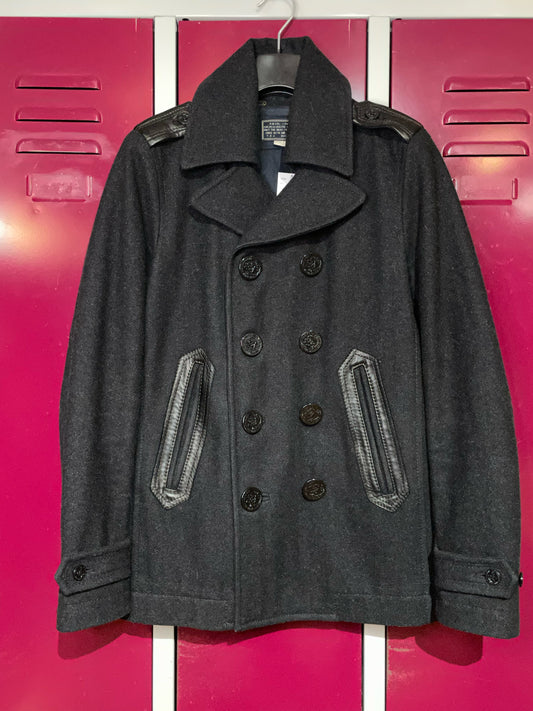 DIESEL WOOL CABAN PEA-COAT JACKET SZ: S