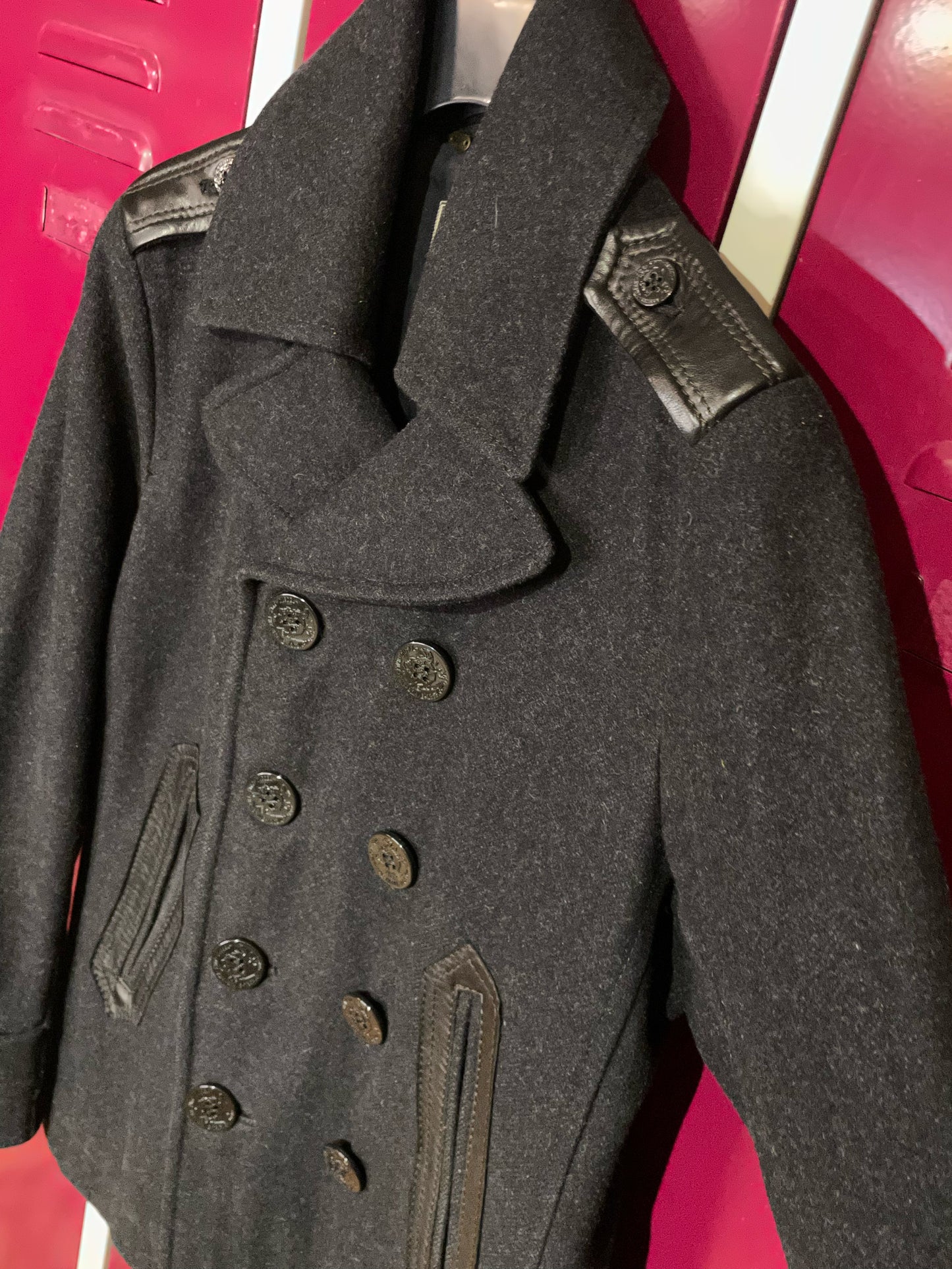 DIESEL WOOL CABAN PEA-COAT JACKET SZ: S