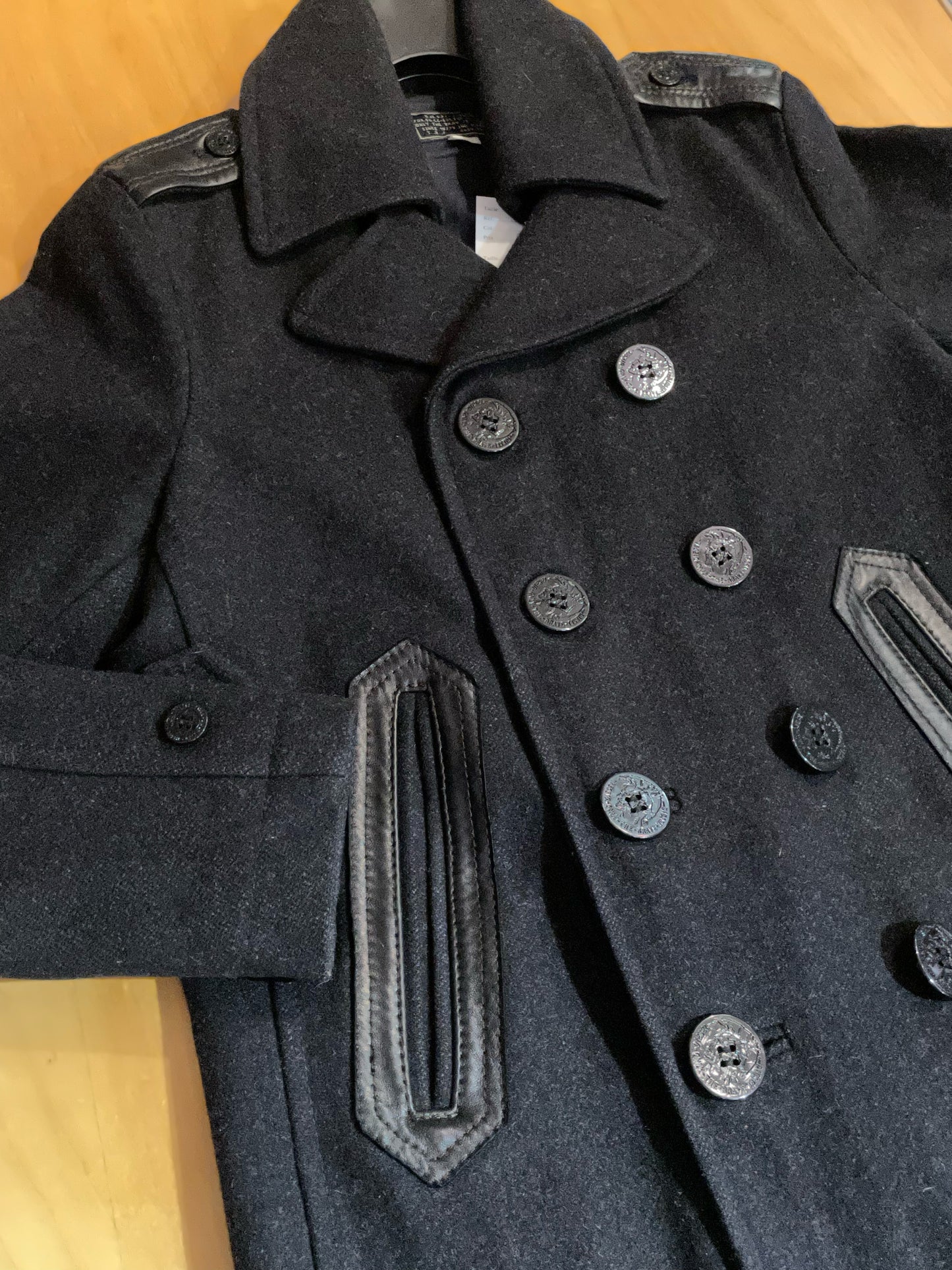 DIESEL WOOL CABAN PEA-COAT JACKET SZ: S