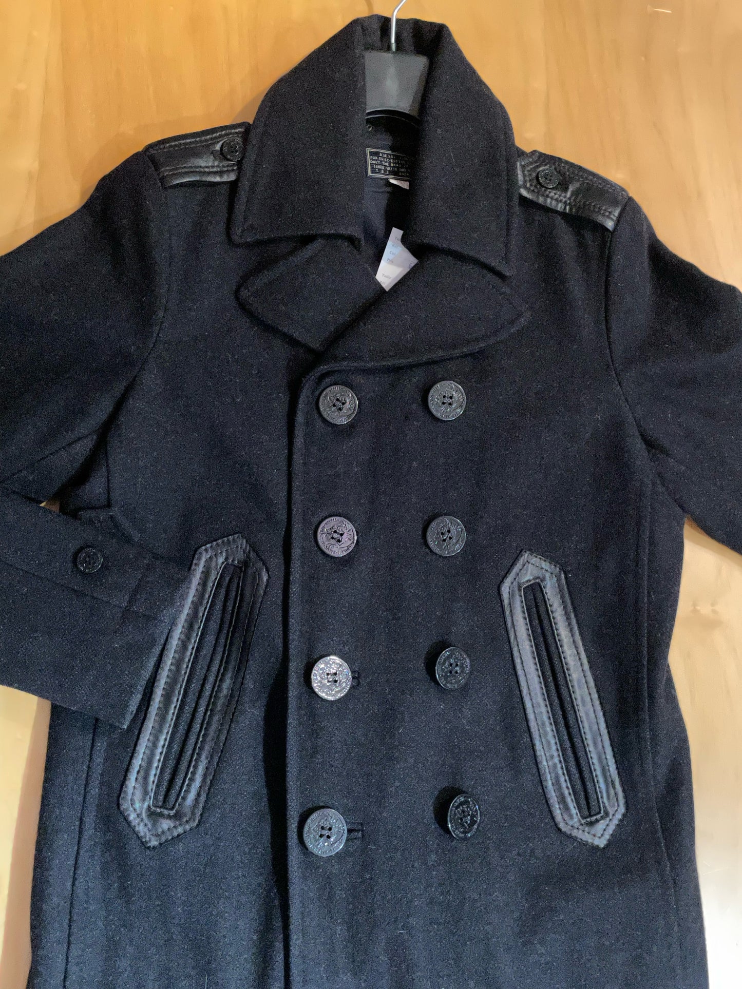 DIESEL WOOL CABAN PEA-COAT JACKET SZ: S
