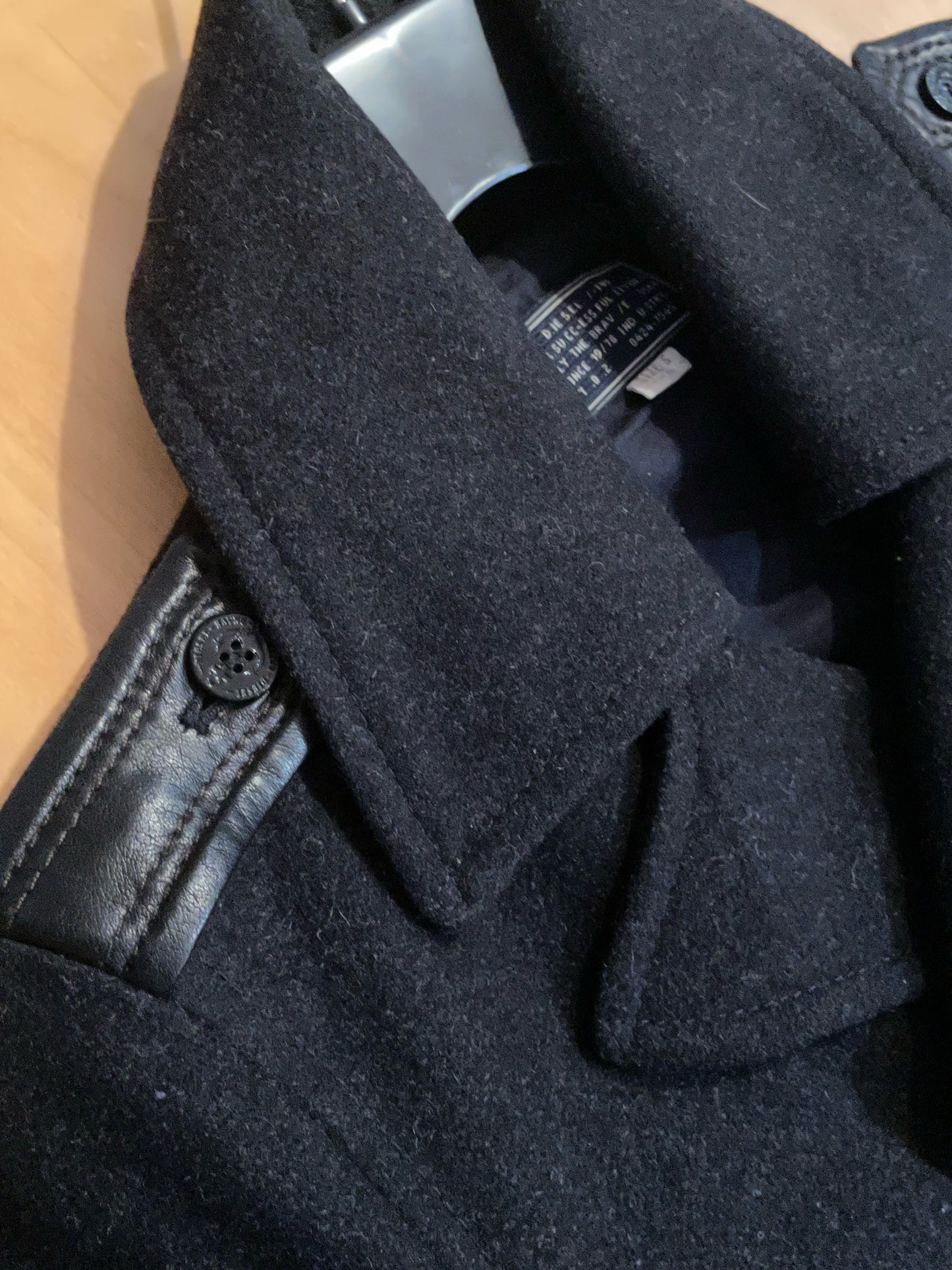 DIESEL WOOL CABAN PEA-COAT JACKET SZ: S