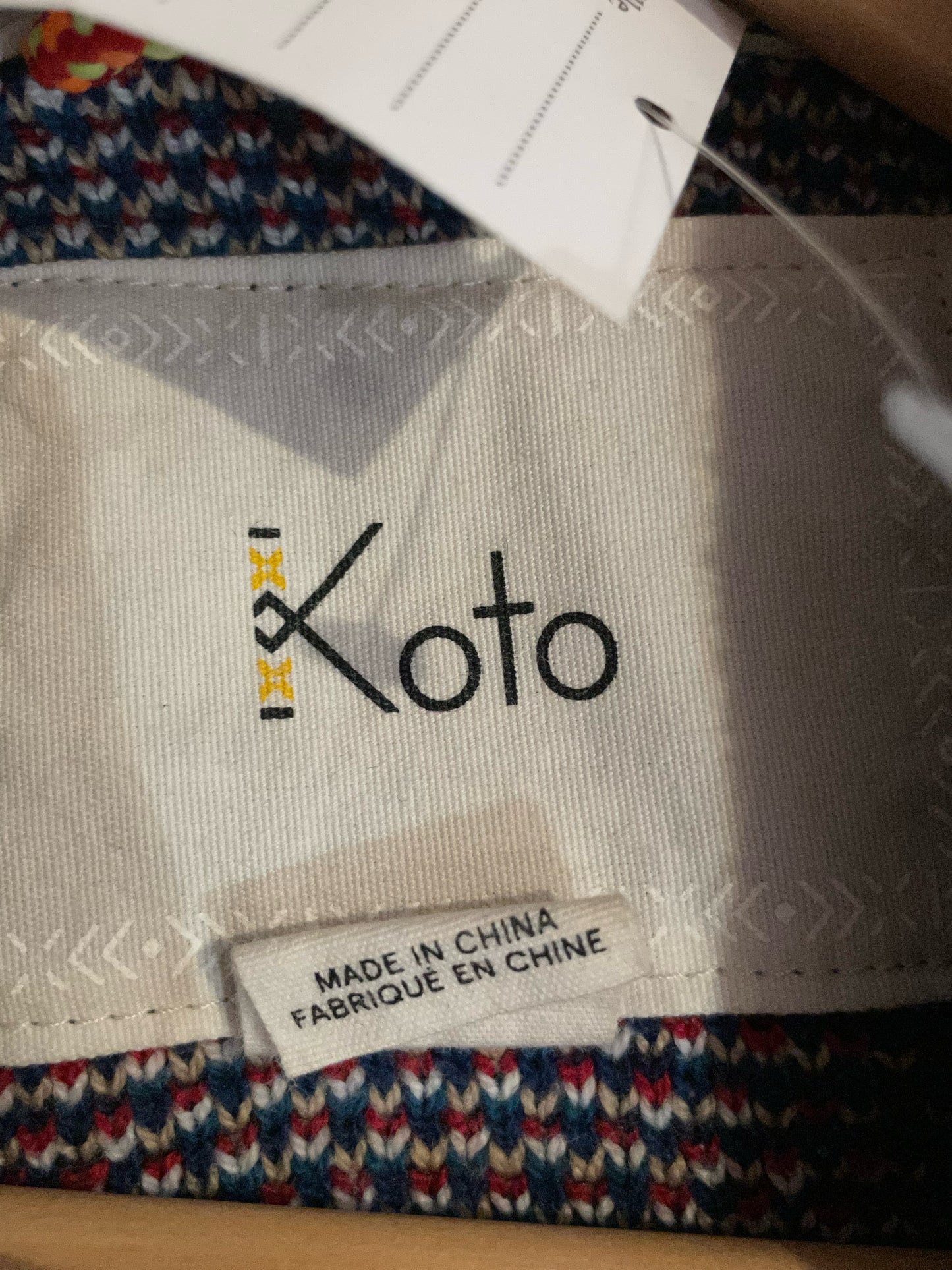 KOTO AZTEK PATTERNS KNIT CARDIGAN JACKET SZ: L