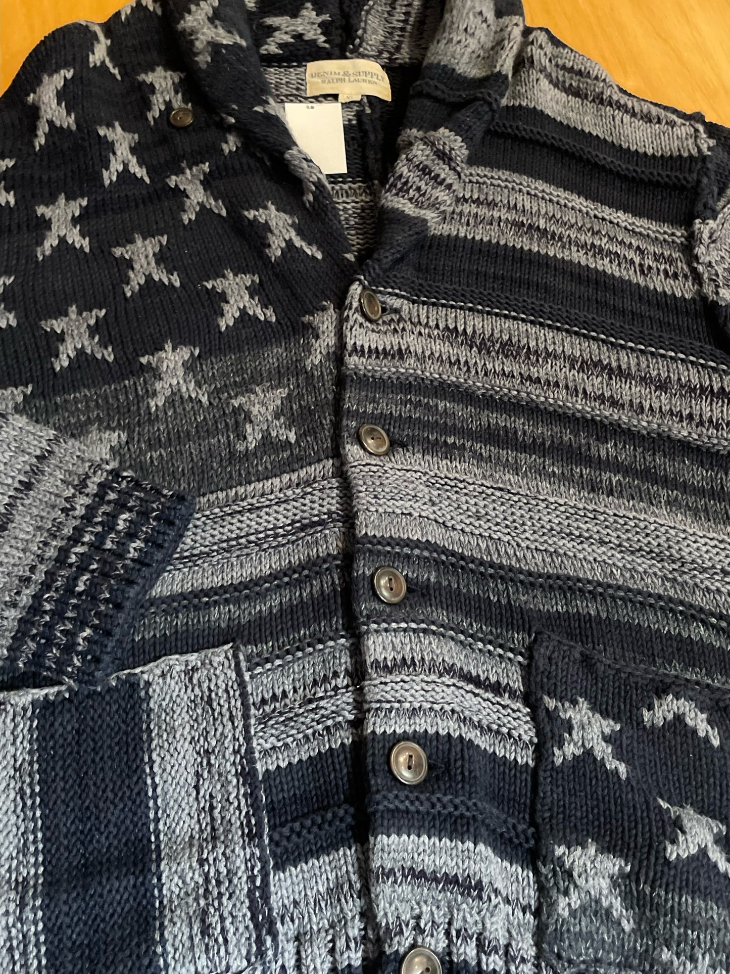 RALPH LAUREN AMERICAN FLAG CARDIGAN JACKET SZ: XL