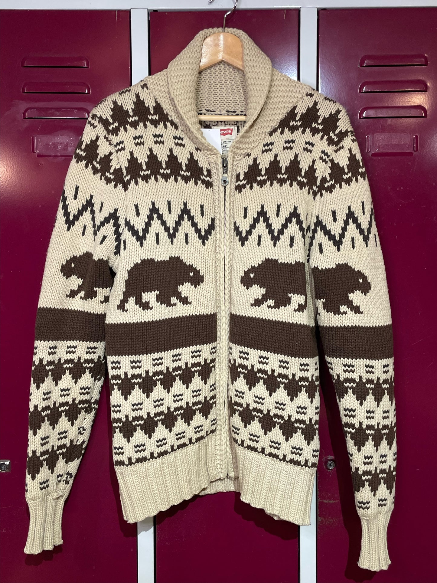 LEVI'S BEAR KNIT CARDIGAN JACKET SZ: S
