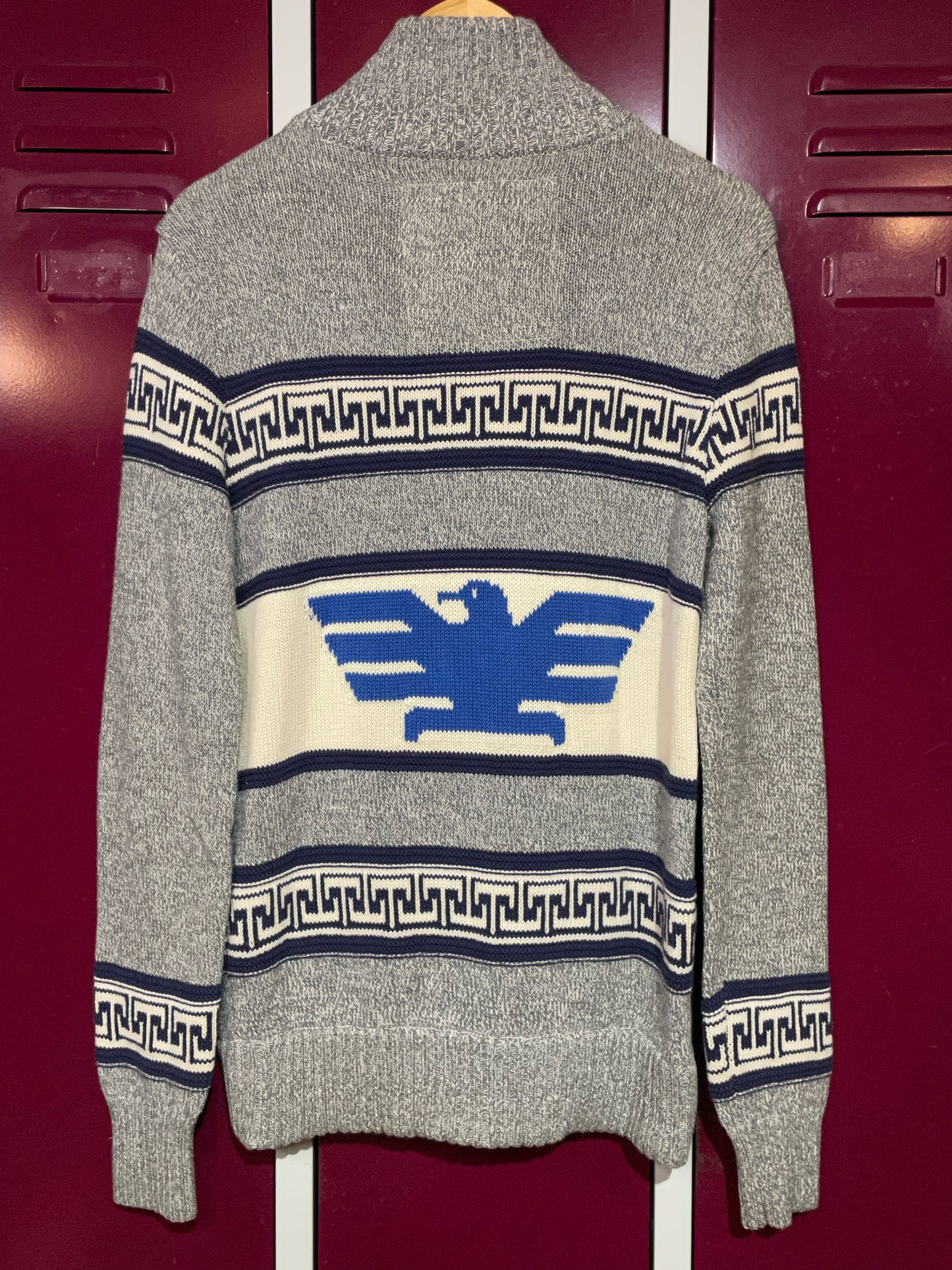 SUPERDRY EAGLE AZTEC NORDIC KNIT CARDIGAN JACKET SZ: M