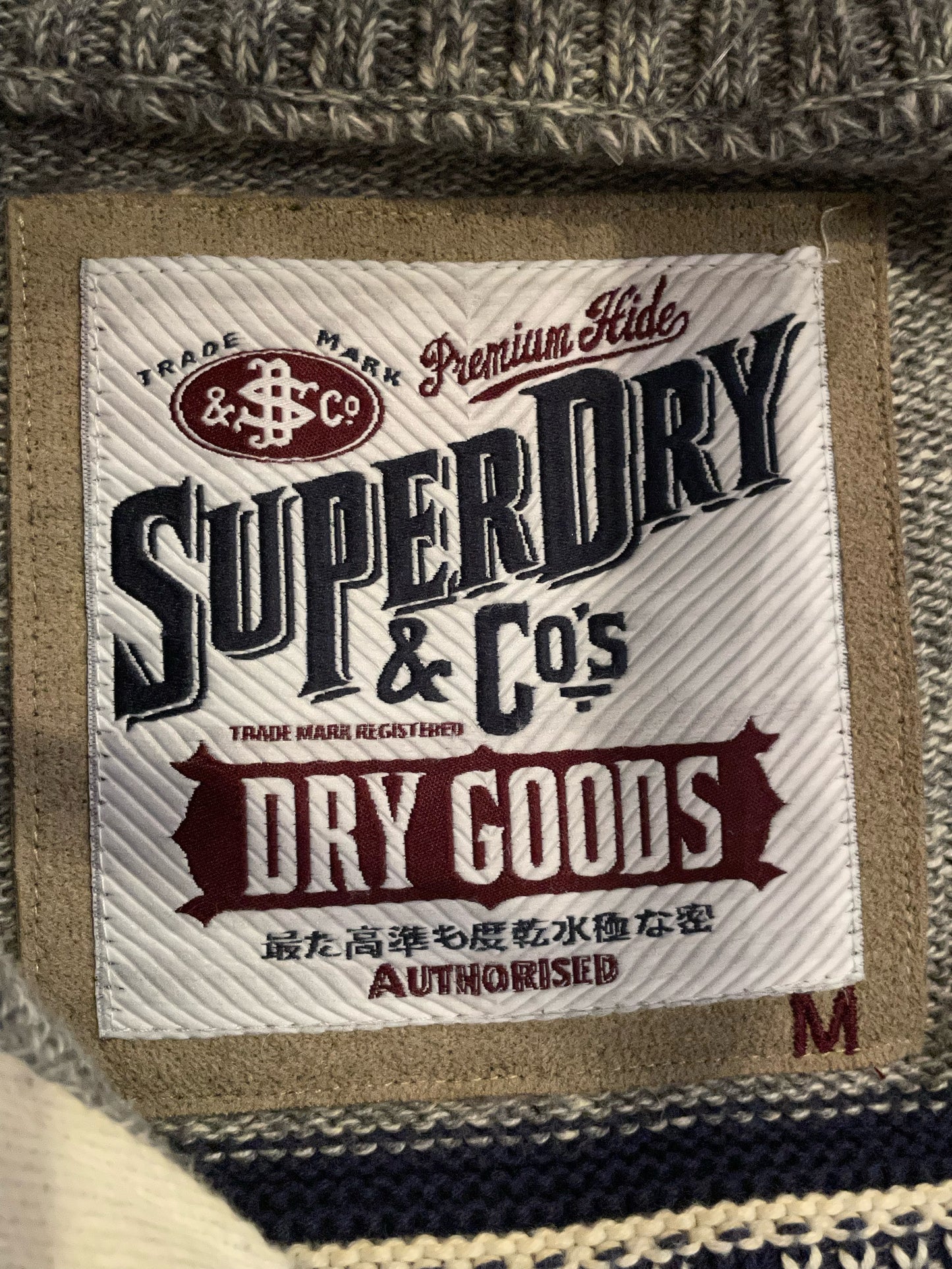 SUPERDRY EAGLE AZTEC NORDIC KNIT CARDIGAN JACKET SZ: M