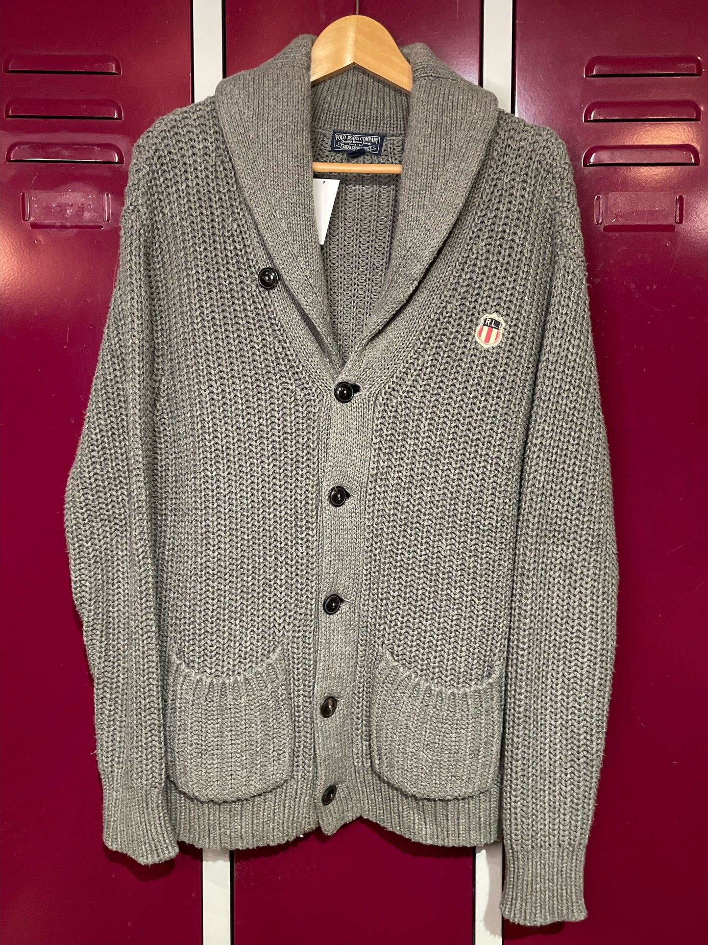 RALPH LAUREN R.L. KNIT CARDIGAN JACKET SZ: M