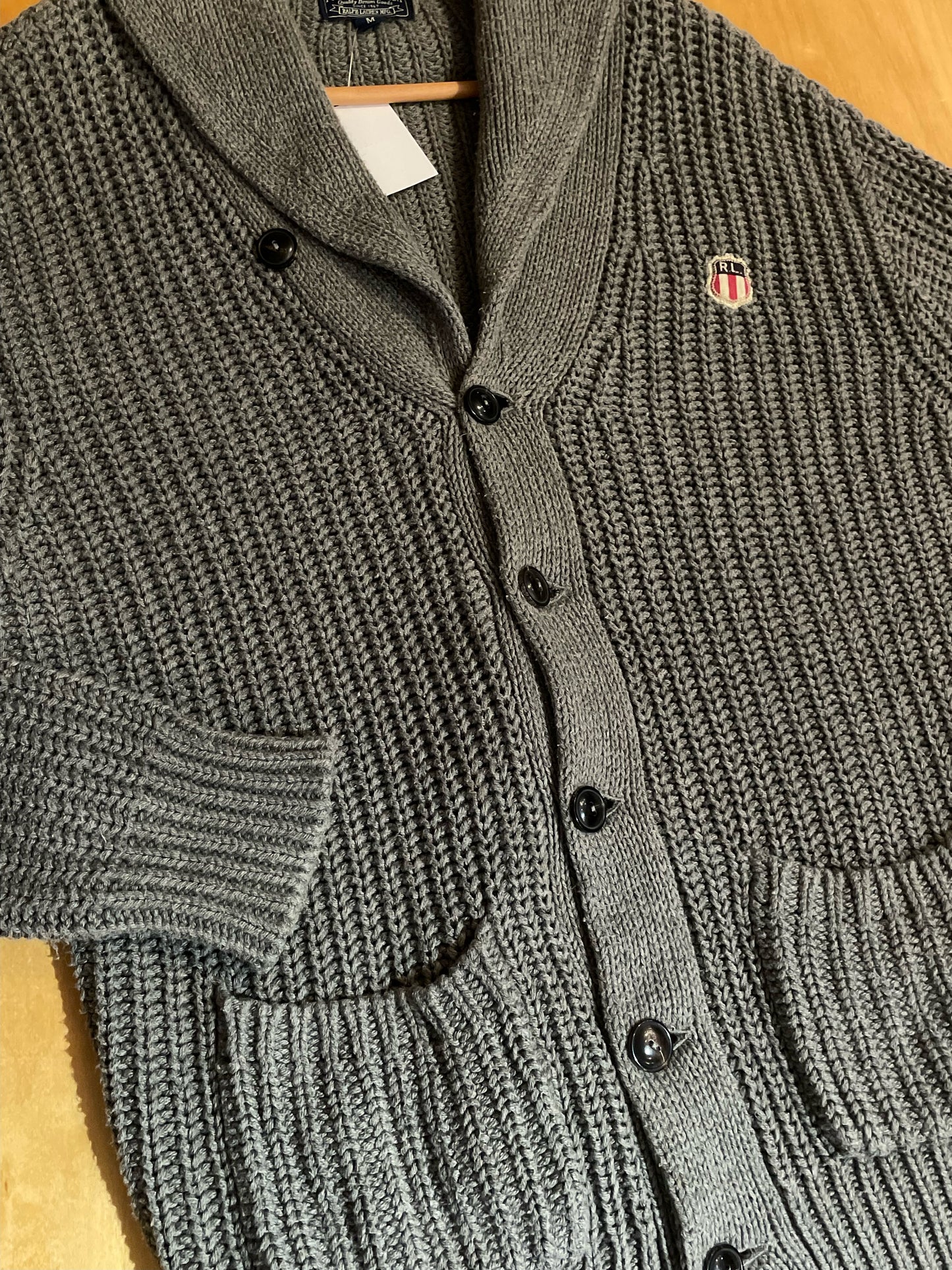 RALPH LAUREN R.L. KNIT CARDIGAN JACKET SZ: M