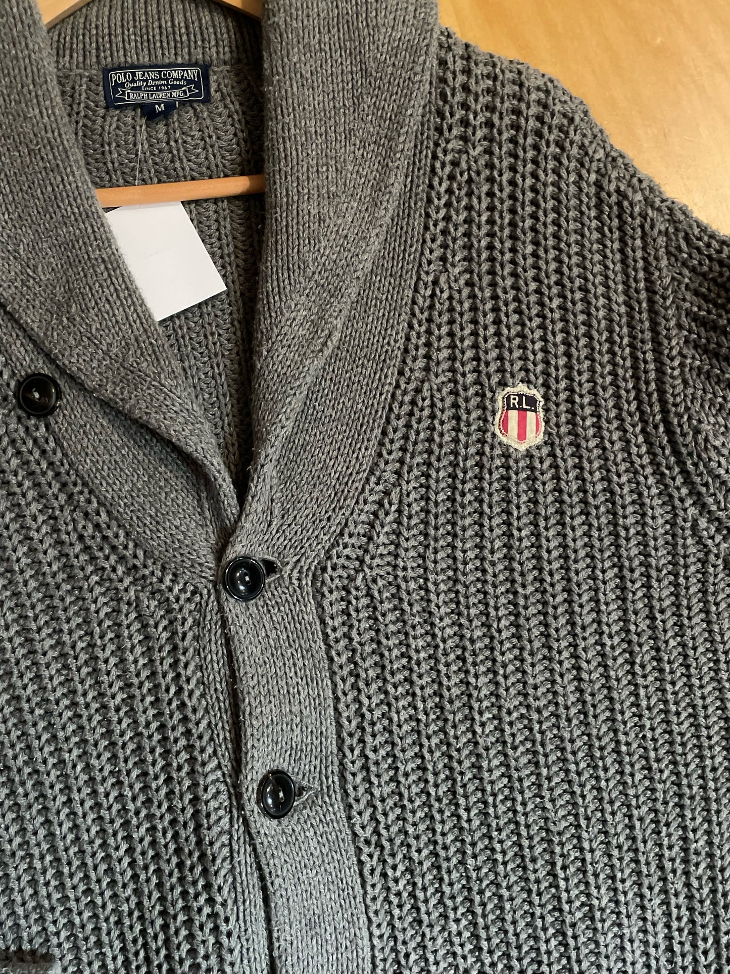 RALPH LAUREN R.L. KNIT CARDIGAN JACKET SZ: M