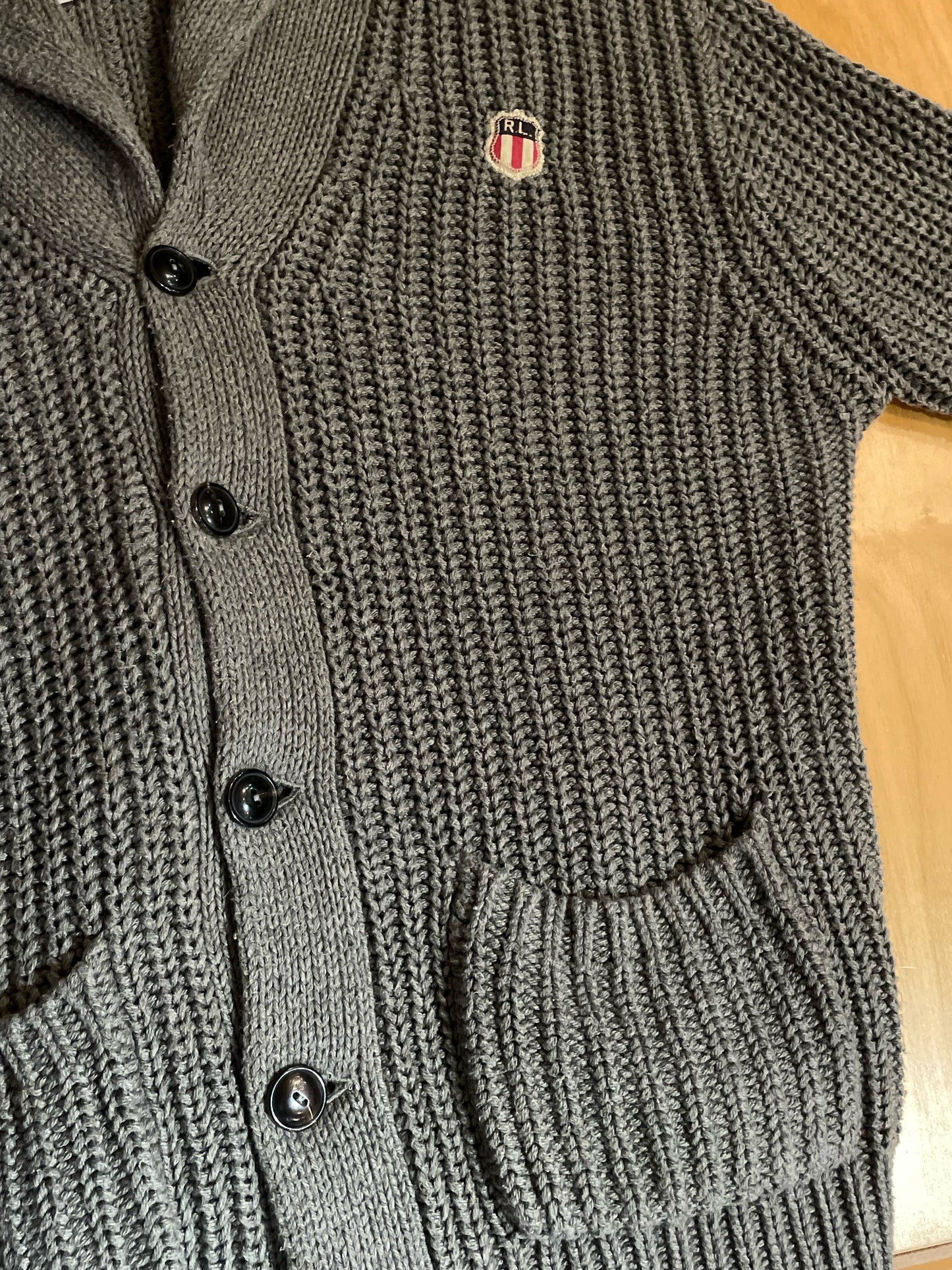 RALPH LAUREN R.L. KNIT CARDIGAN JACKET SZ: M