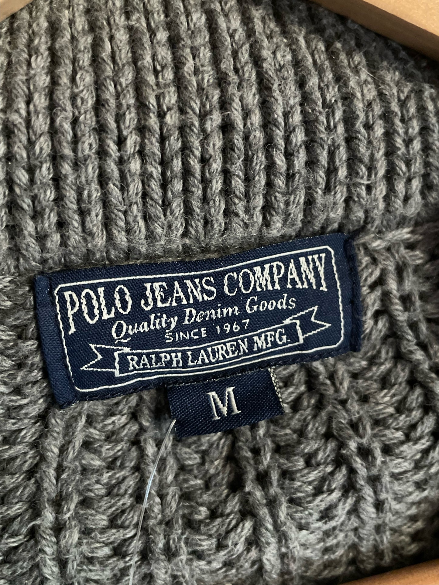 RALPH LAUREN R.L. KNIT CARDIGAN JACKET SZ: M