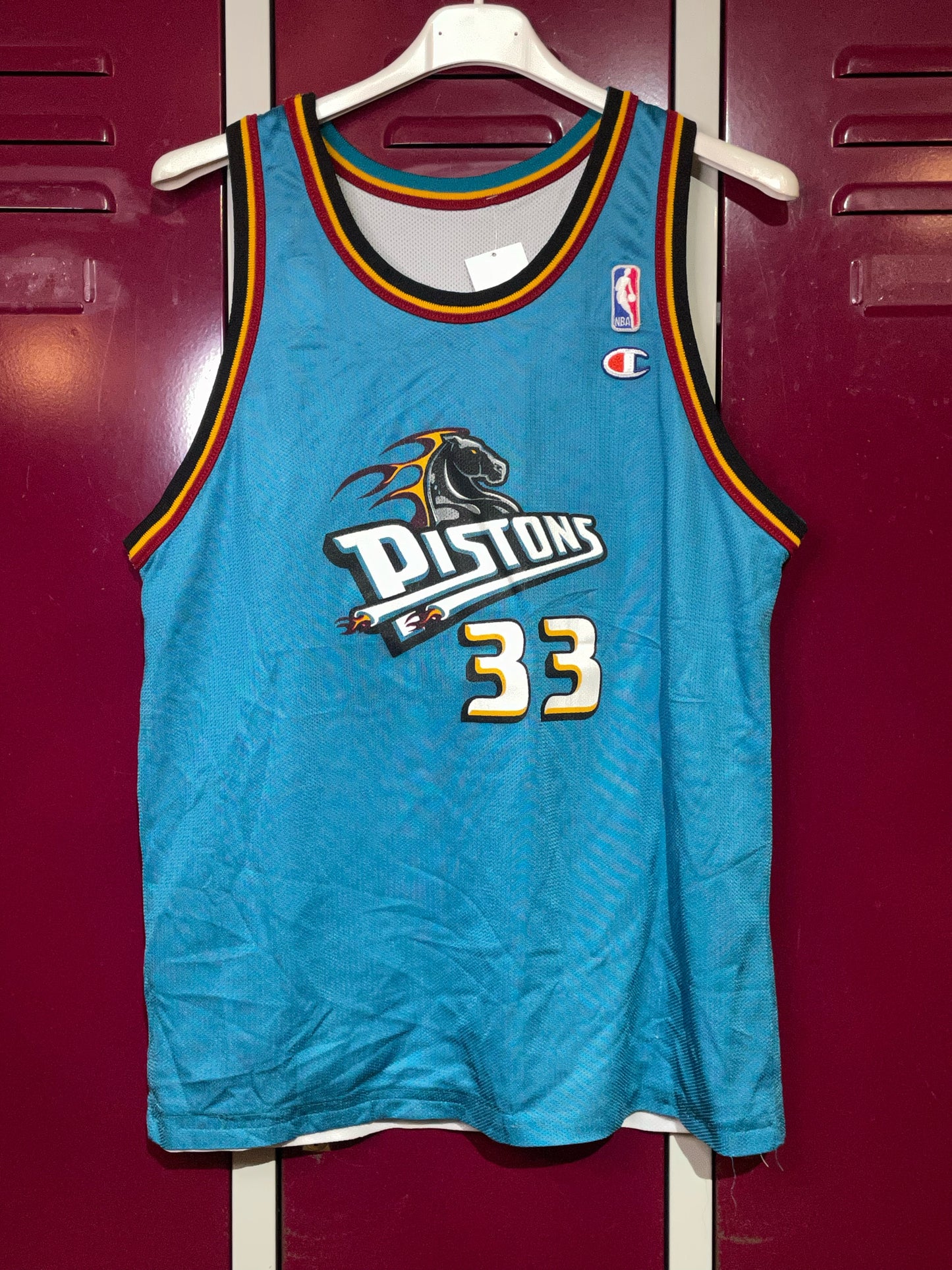 VINTAGE REVERSIBLE CHAMPION DETROIT PISTONS"GRANT HILL" NBA JERSEY  SZ: S