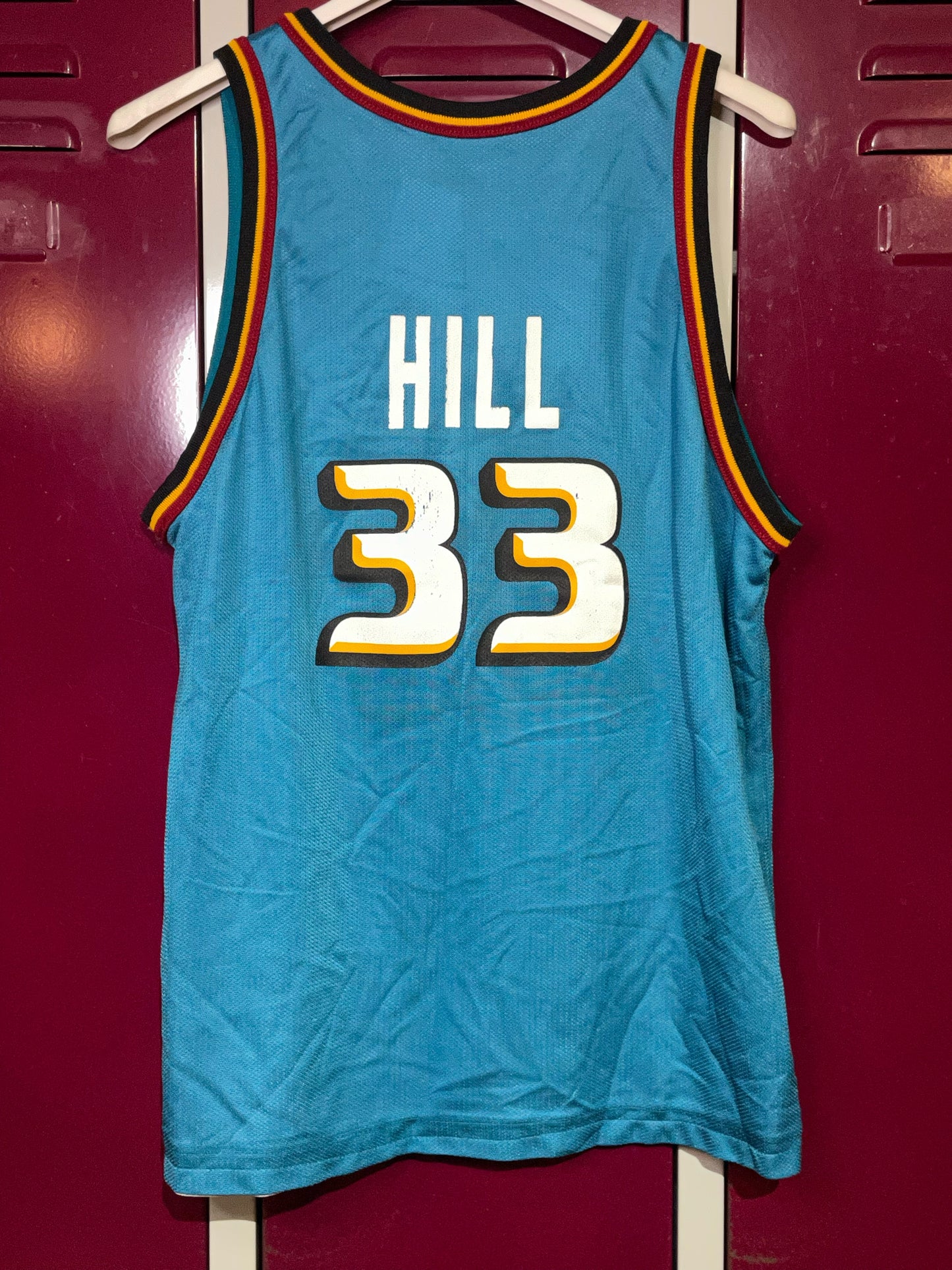 VINTAGE REVERSIBLE CHAMPION DETROIT PISTONS"GRANT HILL" NBA JERSEY  SZ: S