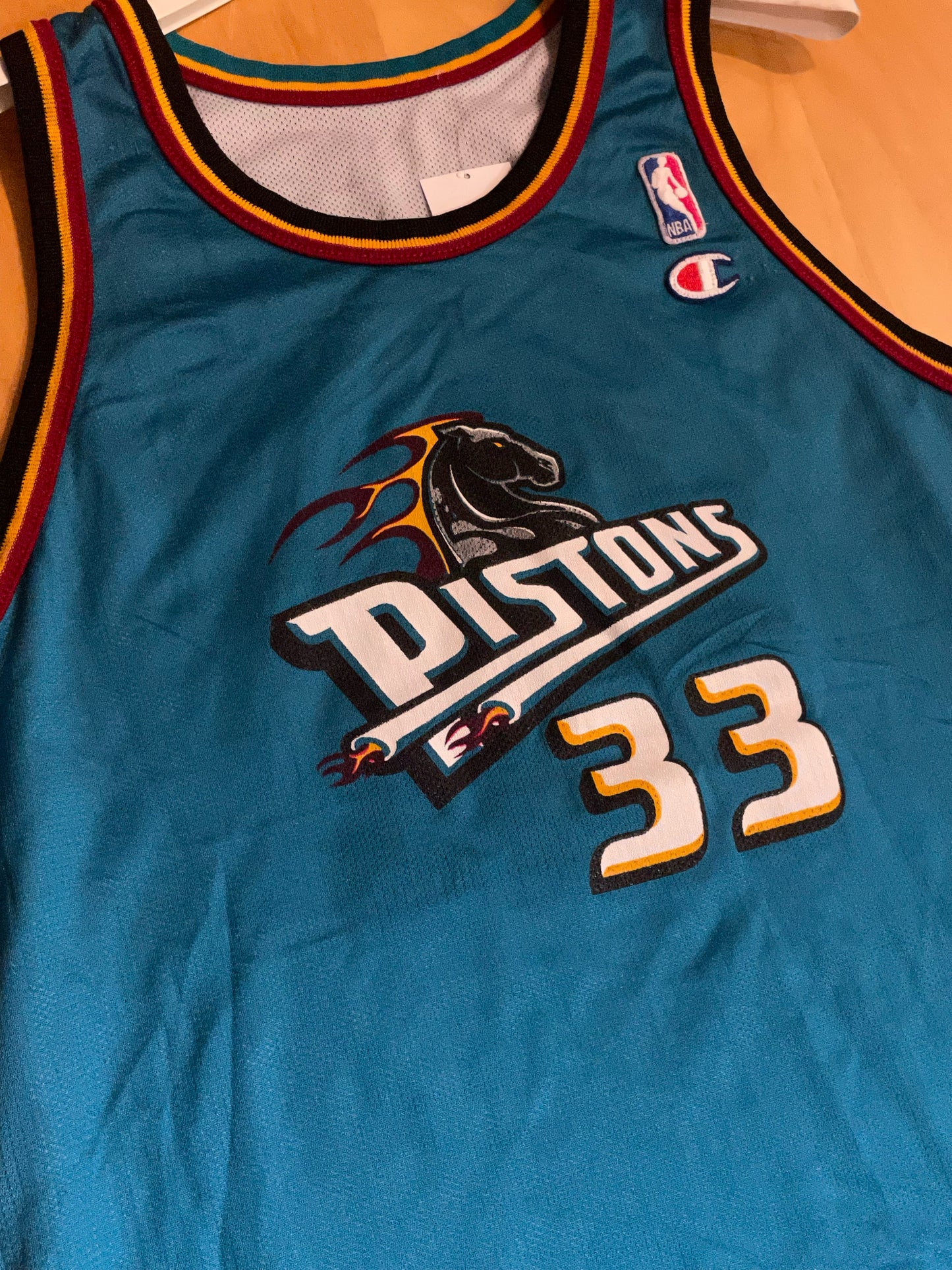 VINTAGE REVERSIBLE CHAMPION DETROIT PISTONS"GRANT HILL" NBA JERSEY  SZ: S