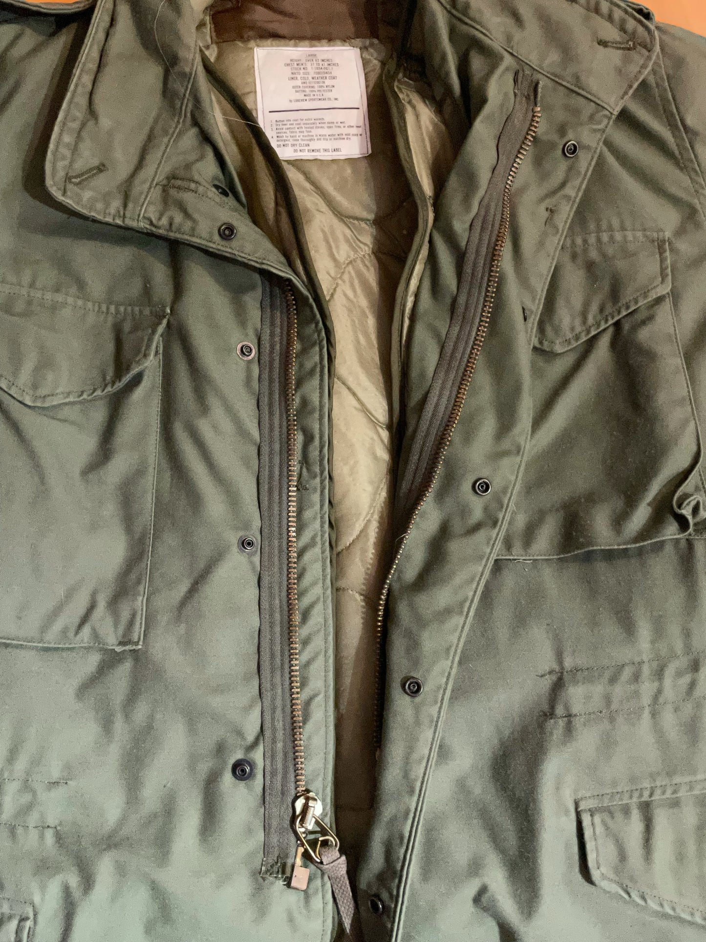 VINTAGE LAKEVIEW SPORTSWEAR MILITARY FIELD JACKET SZ: L