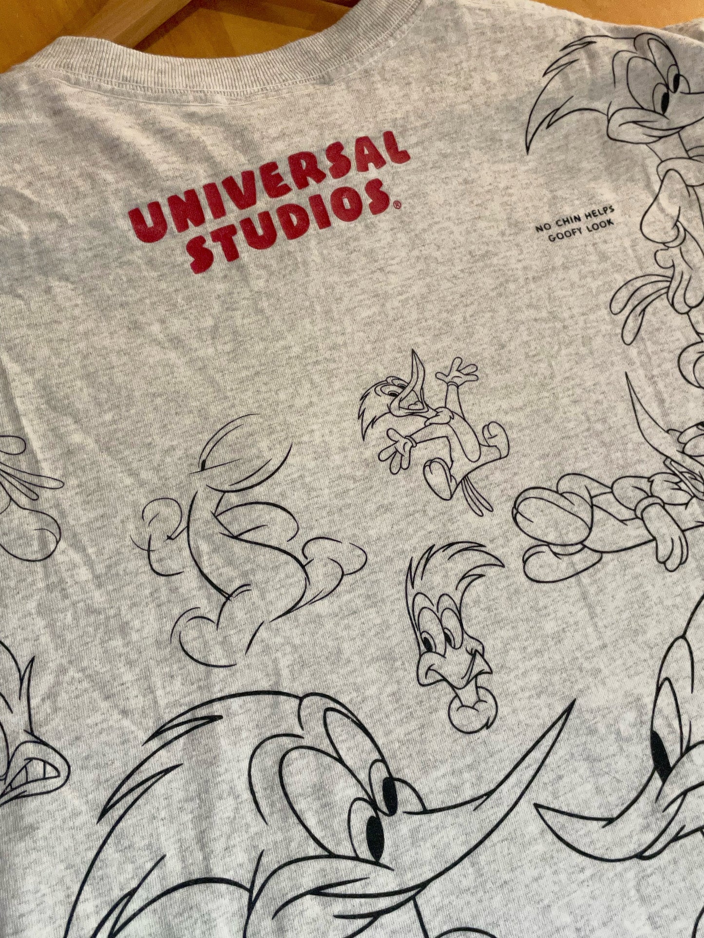 VINTAGE 00s WOODY WOODPECKER ALL OVER PRINT CARTOON T-SHIRT SZ: XL