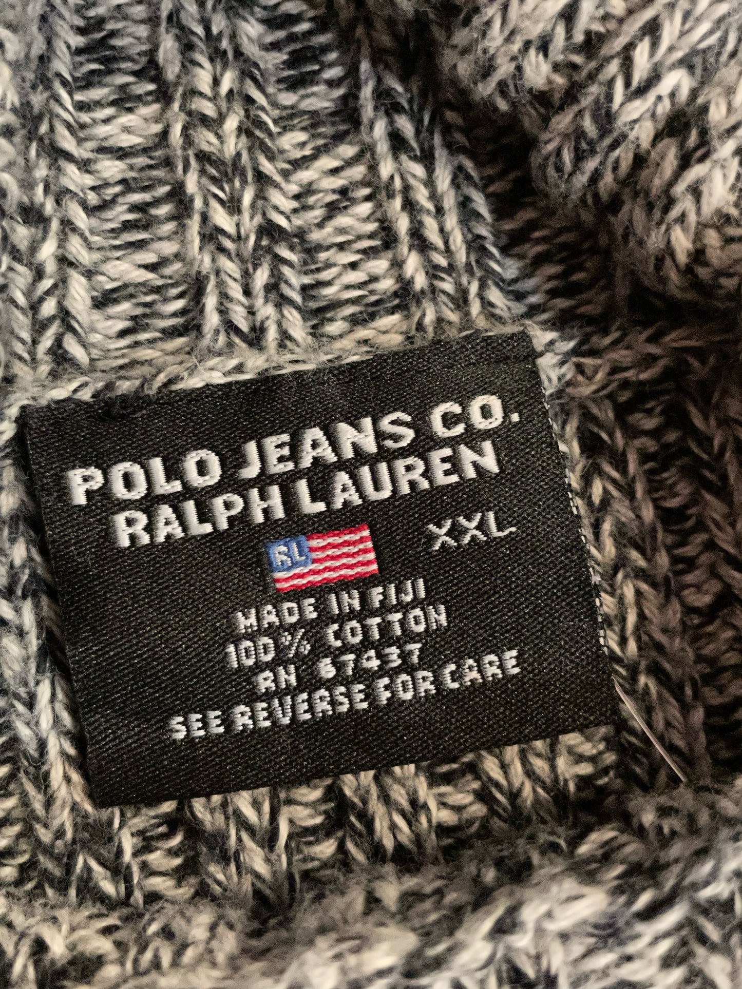 VINTAGE POLO JEANS RALPH LAUREN HIGH NECK PULLOVER SZ: XXL