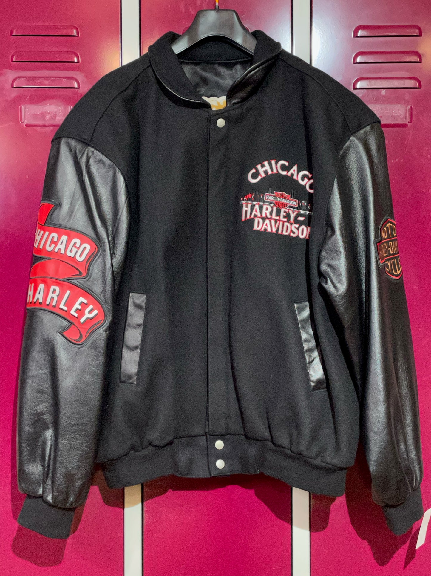 HARLEY DAVIDSON BY JEFF HAMILTON CHICAGO ILLINOIS VARSITY JACKET SZ: XXL