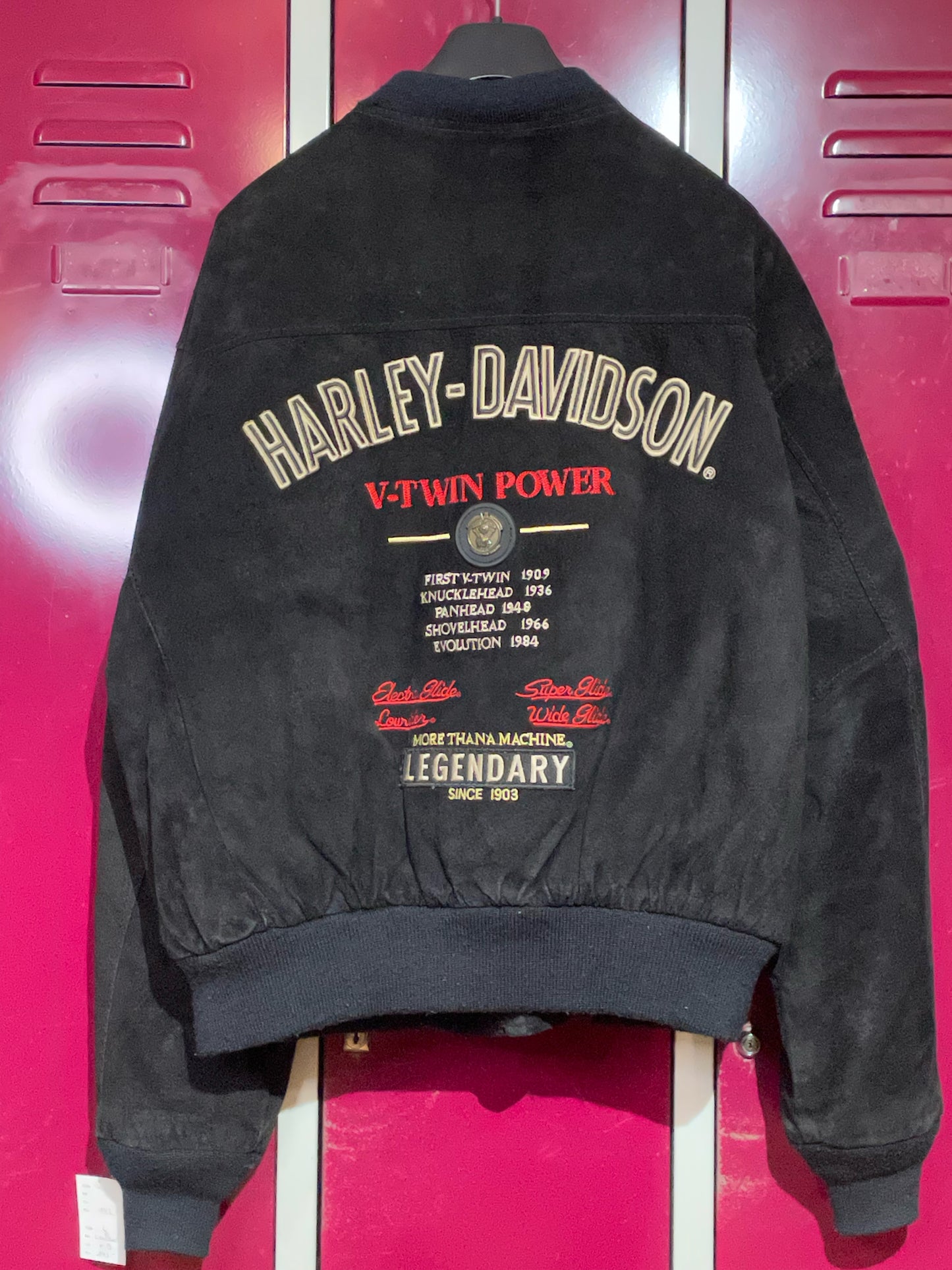 HARLEY DAVIDSON SUEDE LEATHER BOMBER JACKET SZ: L