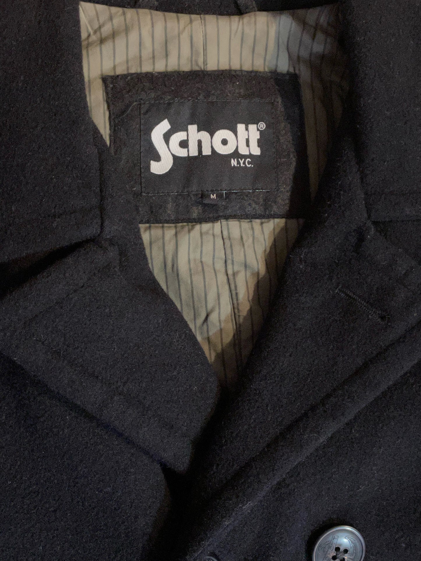 SCHOTT NYC WOOL CABAN JACKET SZ: M