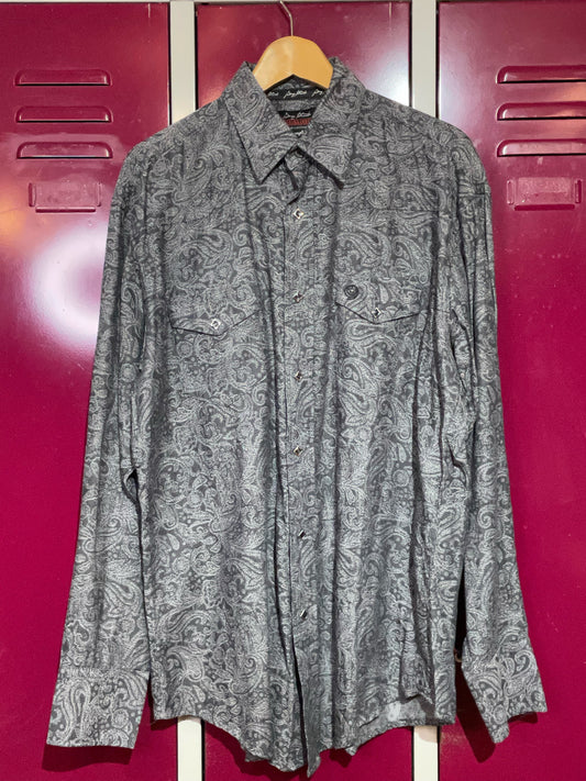 WRANGLER GEORGE STRAIT TROUBADOUR COLLECTION WESTERN PAISLEY SHIRT  SZ: L