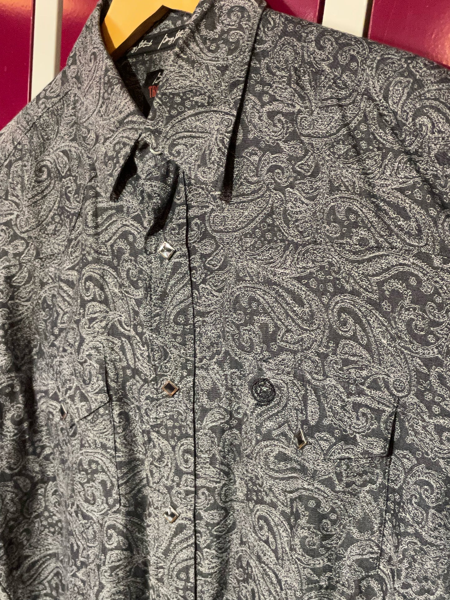 WRANGLER GEORGE STRAIT TROUBADOUR COLLECTION WESTERN PAISLEY SHIRT SZ: L