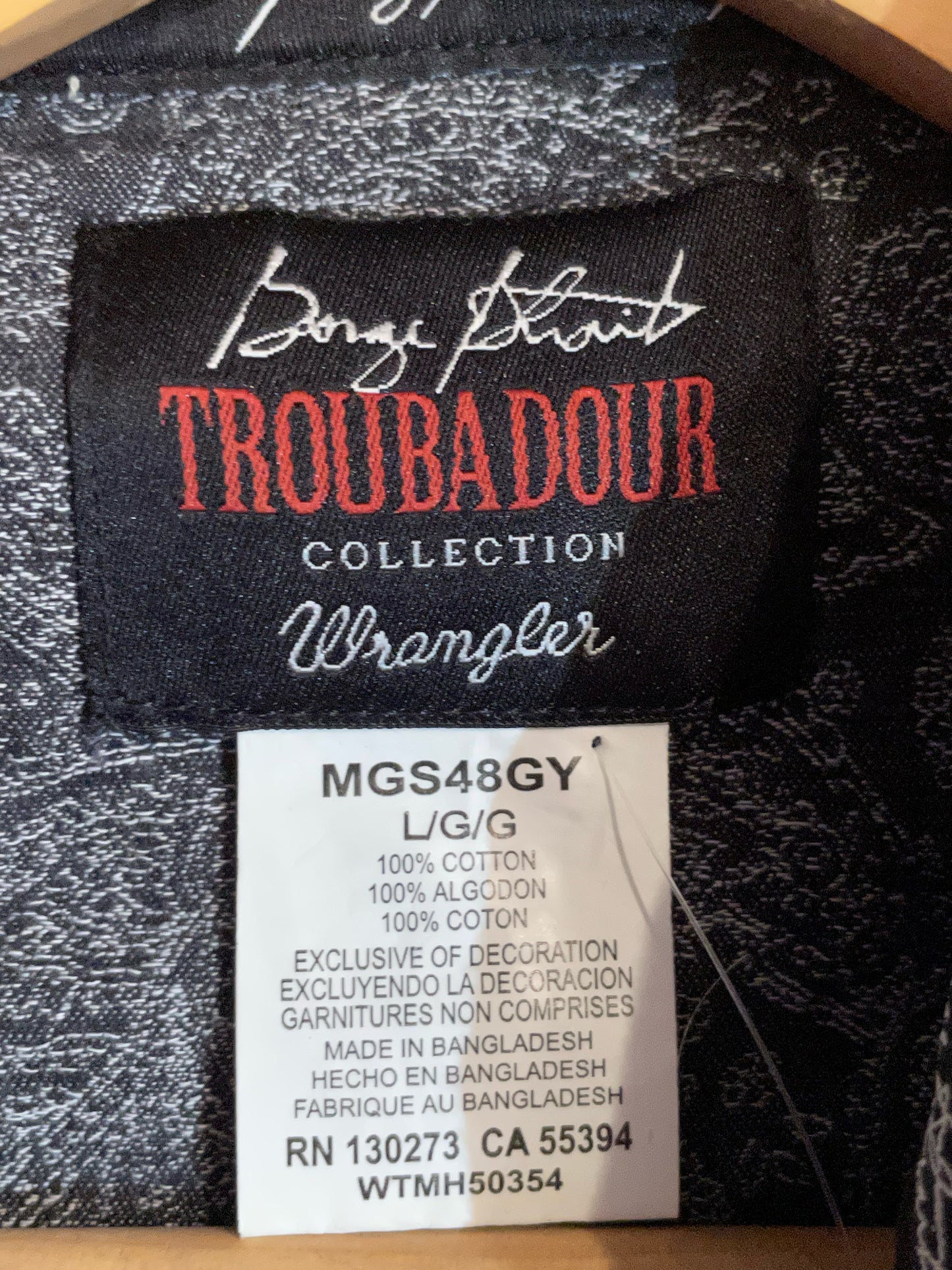 WRANGLER GEORGE STRAIT TROUBADOUR COLLECTION WESTERN PAISLEY SHIRT SZ: L