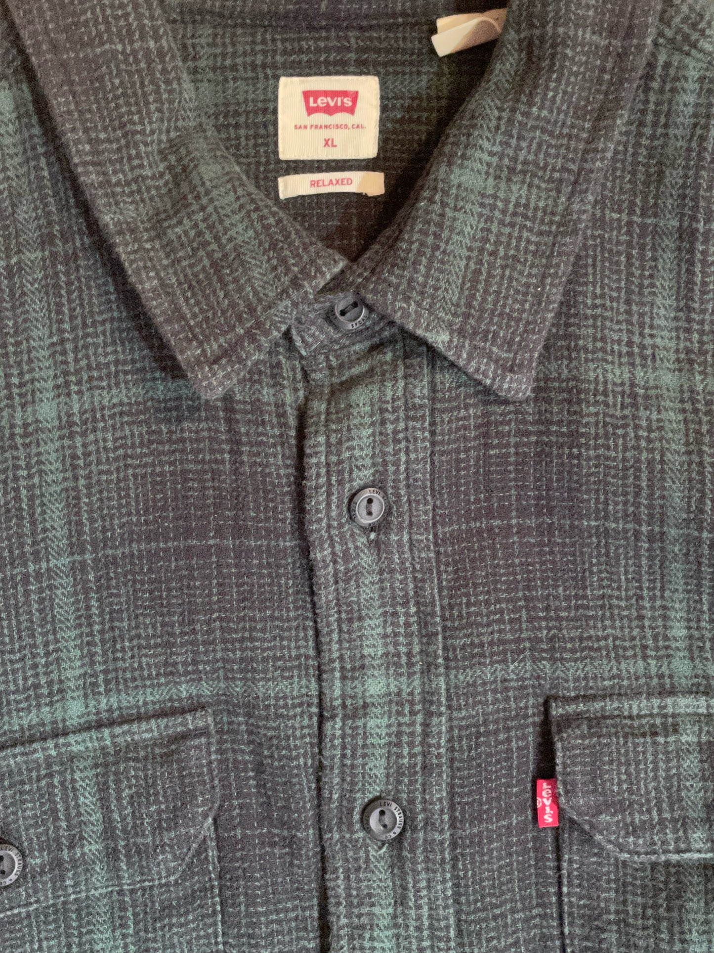 LEVI'S RELAXED FIT FLANNEL CHECKED SHIRT SZ: XL