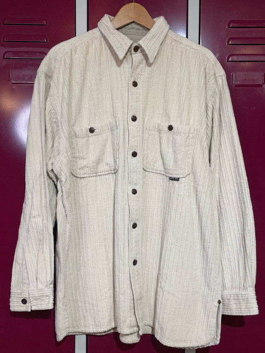 BASIC RED VINTAGE 90s CORDUROY SHIRT  SZ: L