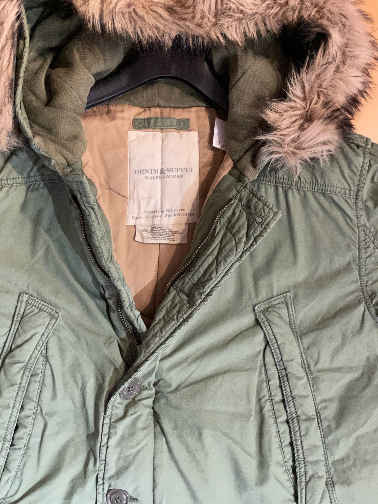 RALPH LAUREN MILITARY PARKA JACKET SZ: L