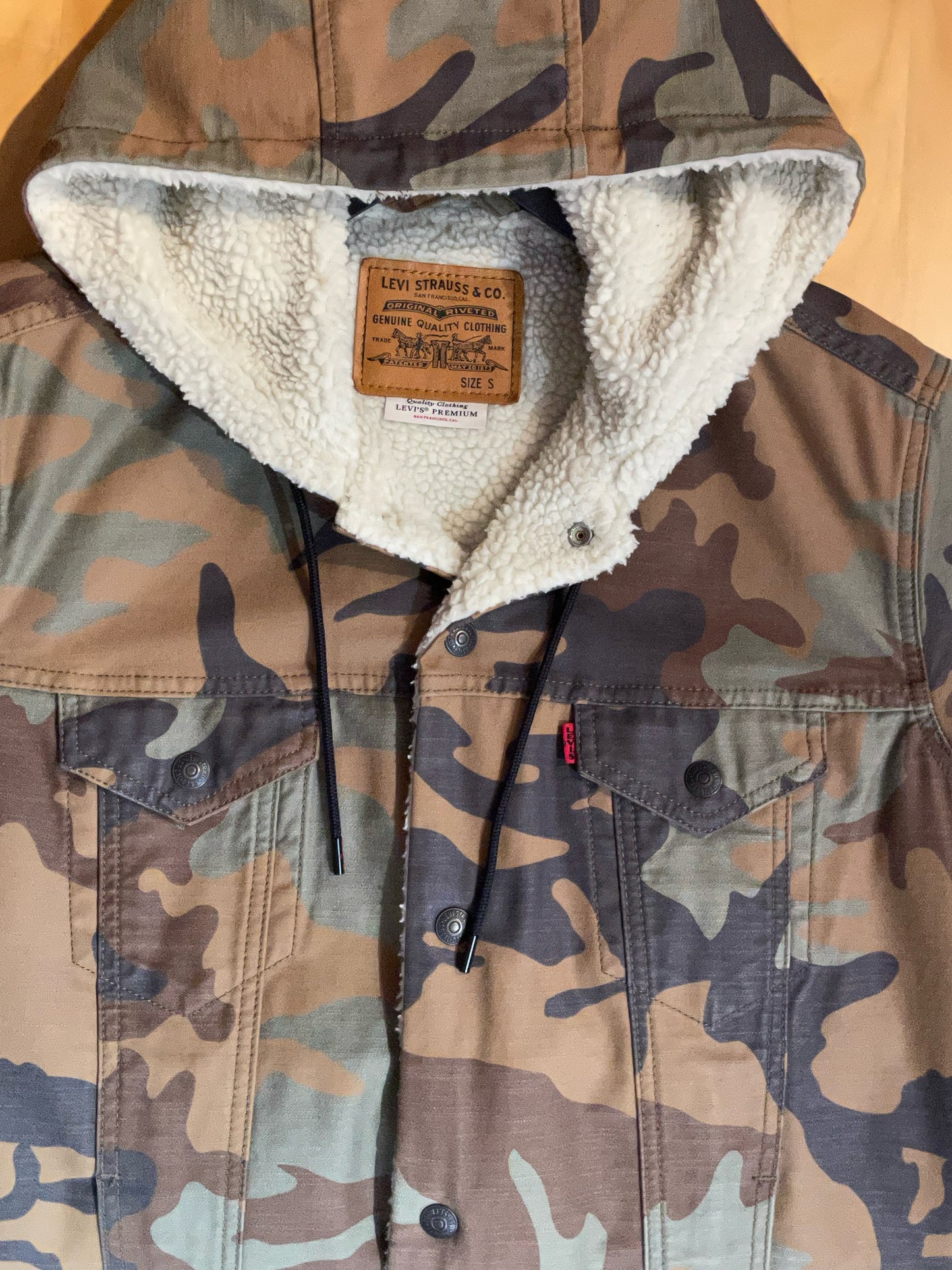 LEVI'S X JUSTIN TIMBERLAKE SHERPA CAMO JACKET SZ: S