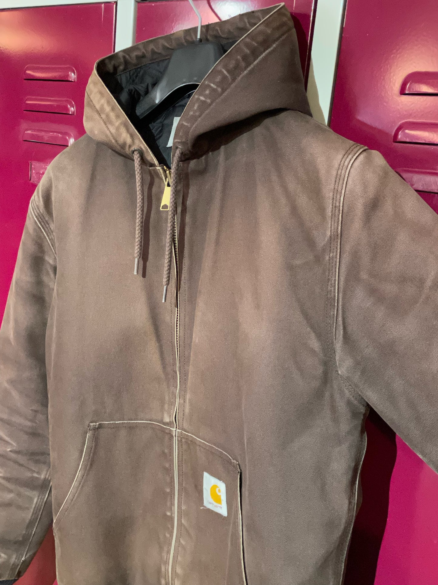 CARHARTT VINTAGE BROWN ZIP UP HOODED SZ: M
