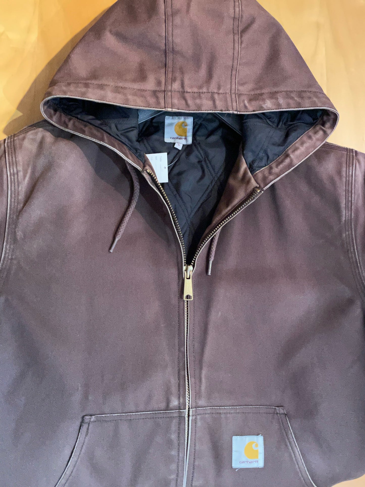 CARHARTT VINTAGE BROWN ZIP UP HOODED SZ: M