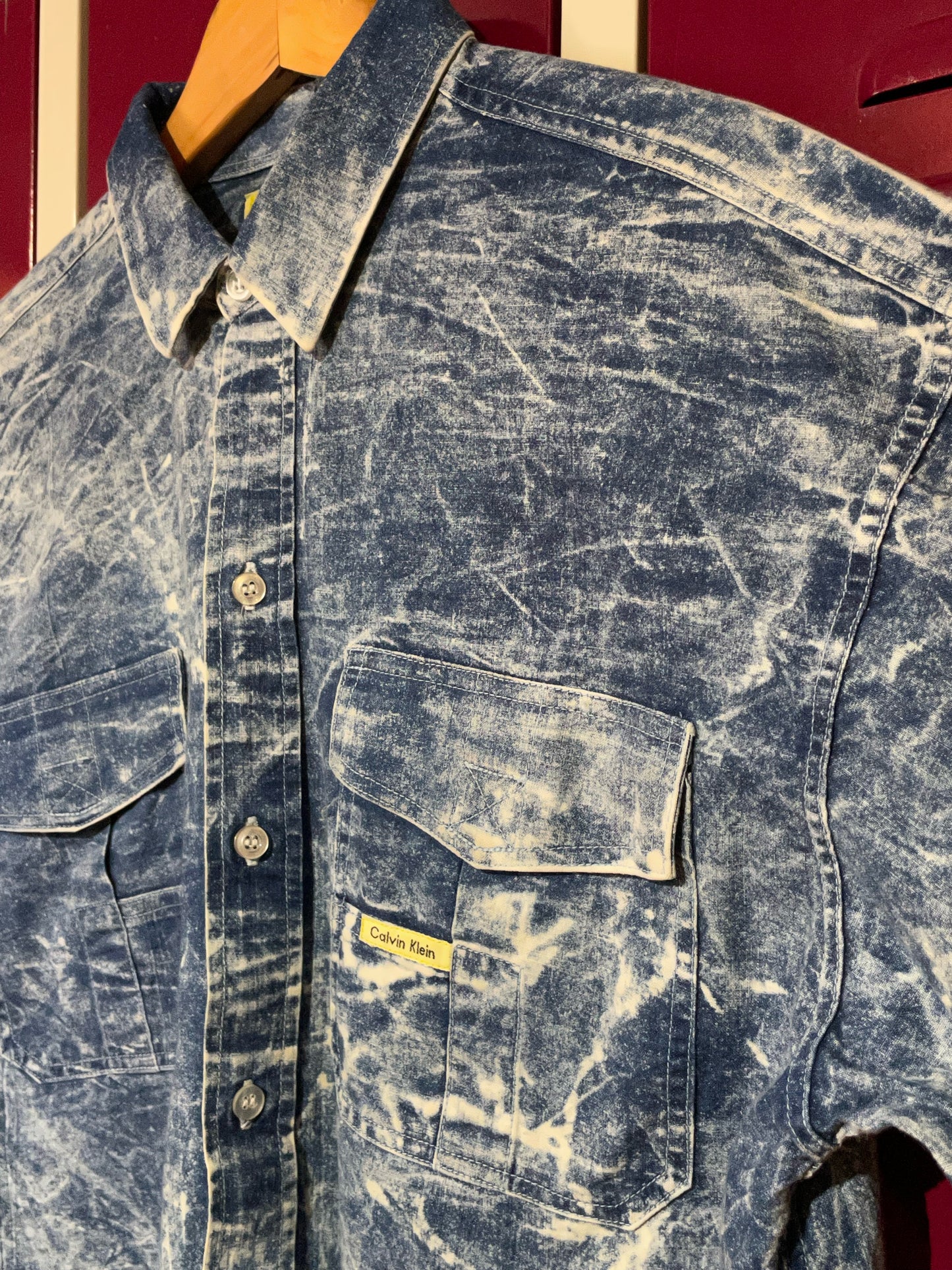 CALVIN KLEIN VINTAGE DENIM WASH SHIRT SZ: M