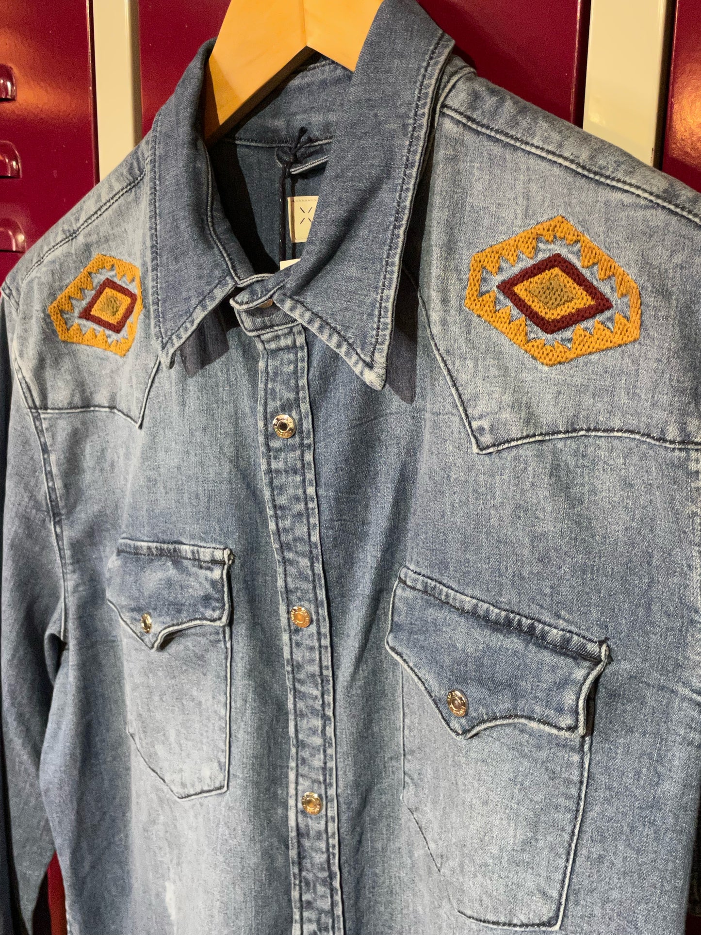 STONES (DS-NEW) NAVAJO WESTERN DENIM SHIRT SZ: M