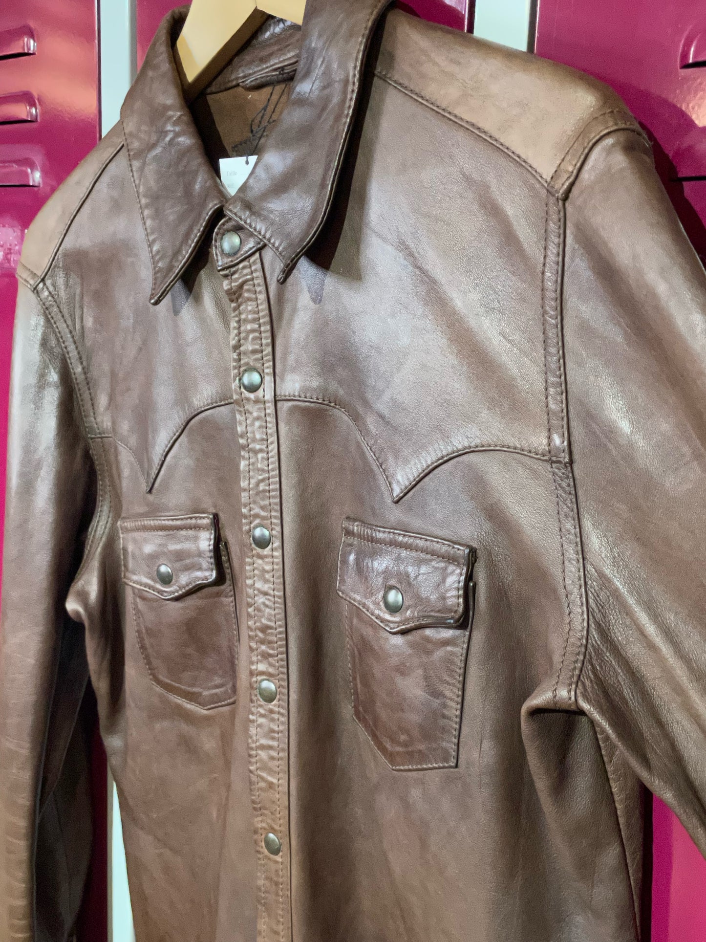 DOLCE & GABBANA LEATHER SHIRT SZ: 50 = L