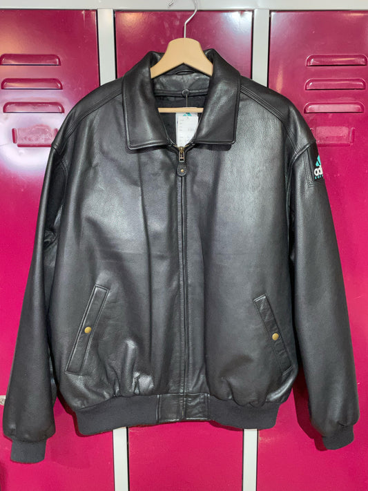 ADIDAS EQUIPMENT VINTAGE LEATHER JACKET  SZ: L