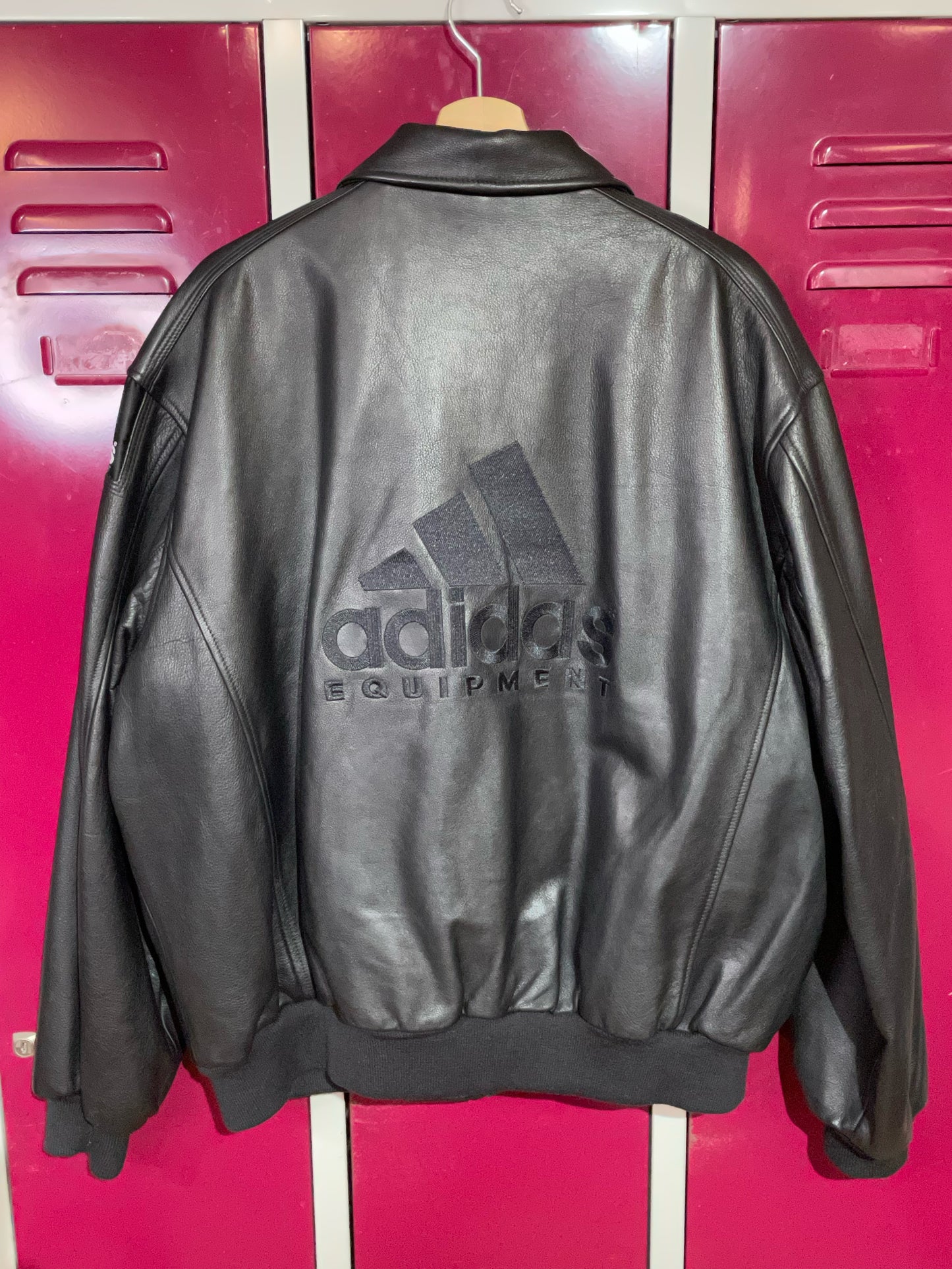 ADIDAS EQUIPMENT VINTAGE LEATHER JACKET SZ: L